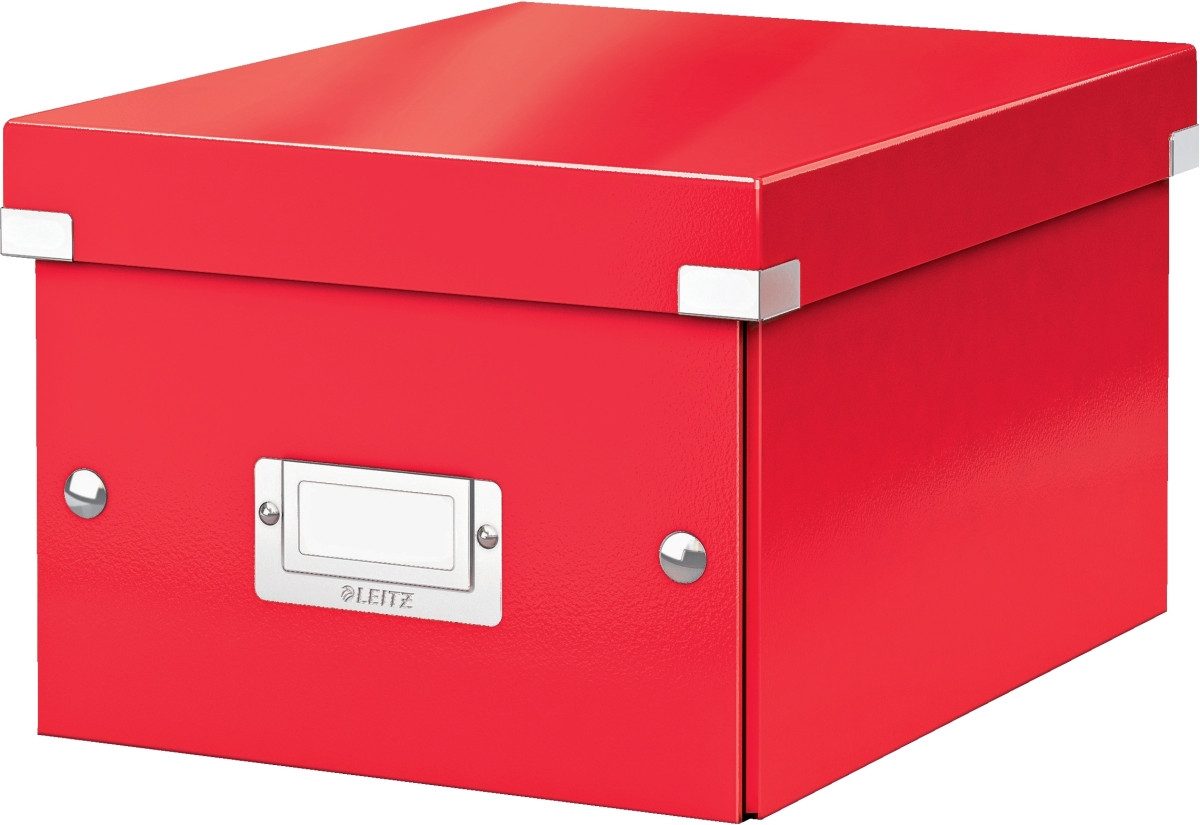 Aufbewahrungsbox Ablagebox Click & Store Wow A5 Graukarton rot