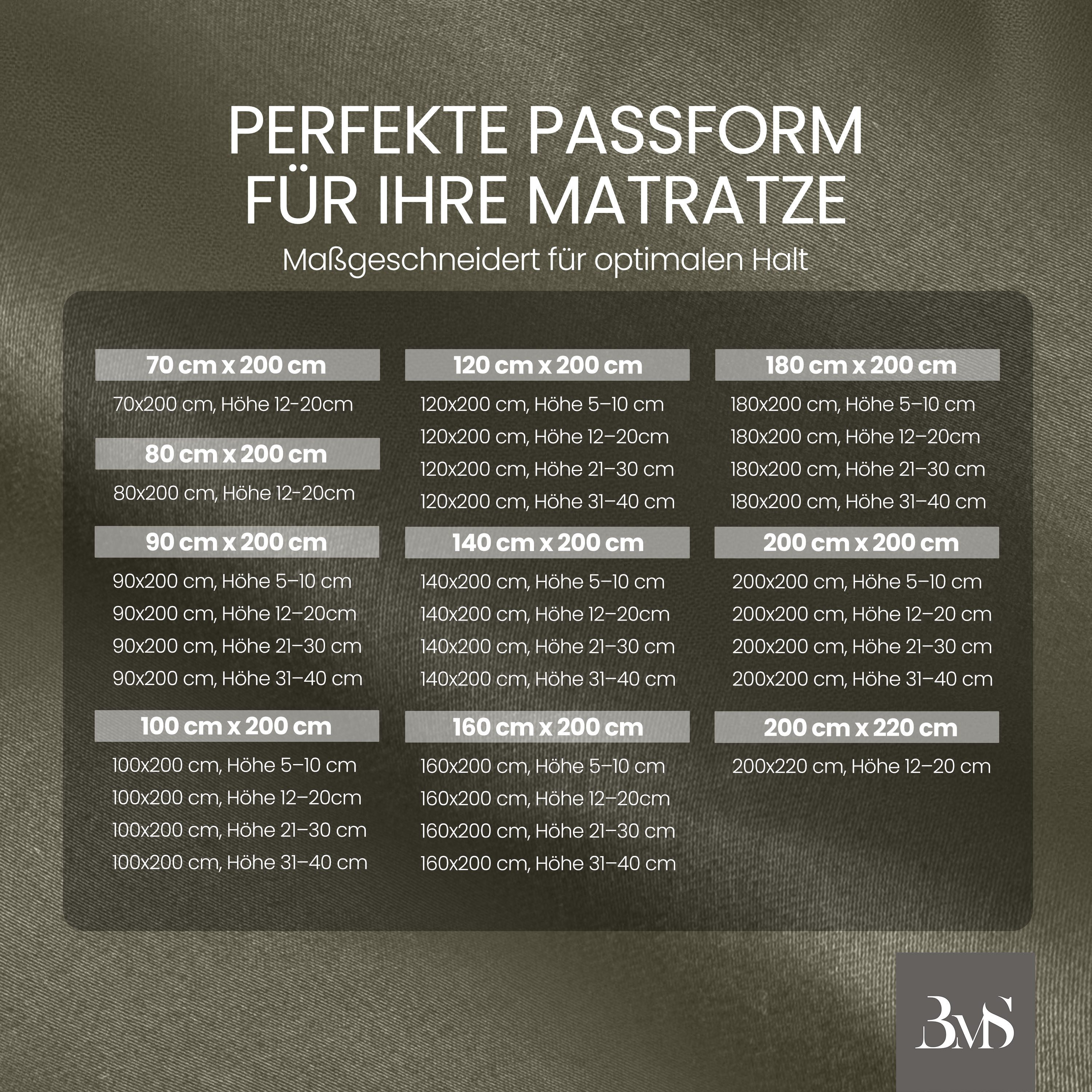 BETTWAESCHE-MIT-STIL Spannbettlaken Mako Satin Spannbettlaken, Matratzenhöhe 12-20 cm, Mako-Satin, Gummizug: rundum, (1 Stück) – Bild 5 von 5