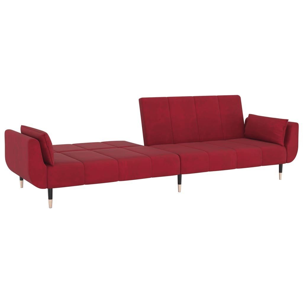 Schlafsofa stabil Klappsofa Bettfunktion,2-Sitzer,Robust Weinrot und DOTMALL mit