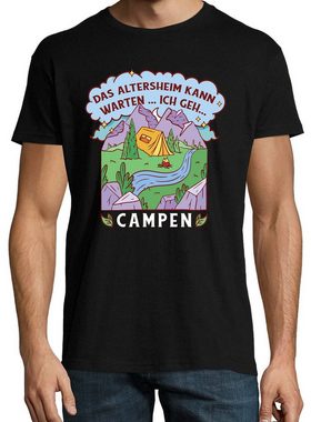 Youth Designz T-Shirt "Das Altersheim Kann Warten, Ich Geh Campen" Herren T-Shirt mit trendigem Frontprint