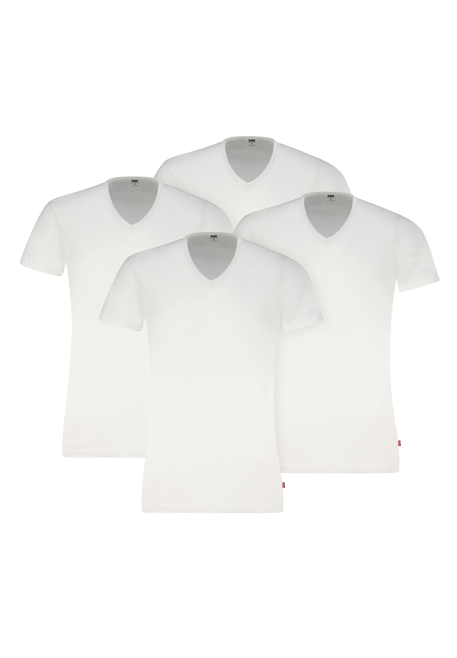 Levi's® Poloshirt LEVIS MEN V-NECK 4P (Packung, 4-tlg., 4er-Pack)