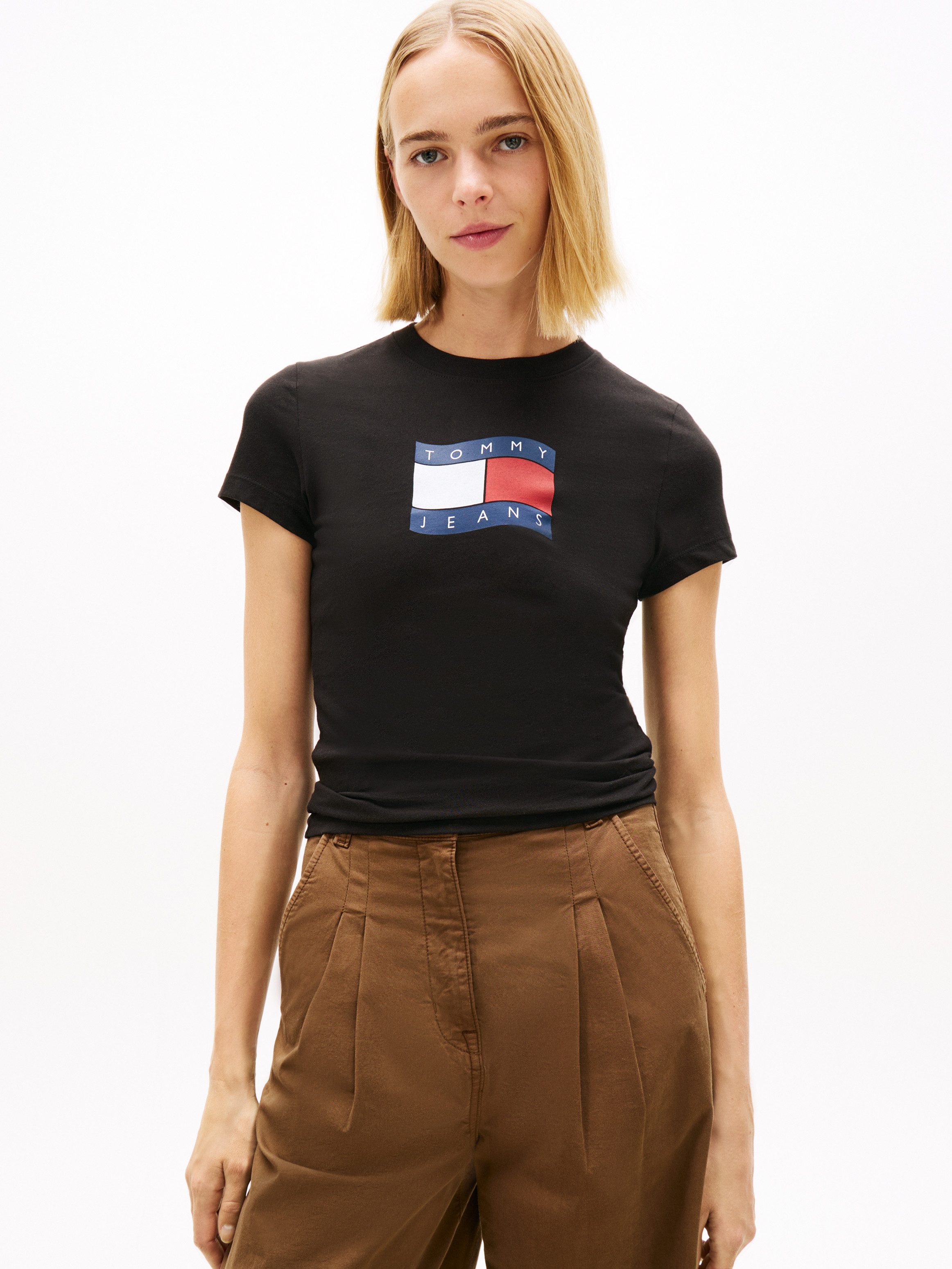 Tommy Jeans T-Shirt TJW SLIM WAVY FLAG TEE EXT mit Rundhalsausschnitt günstig online kaufen