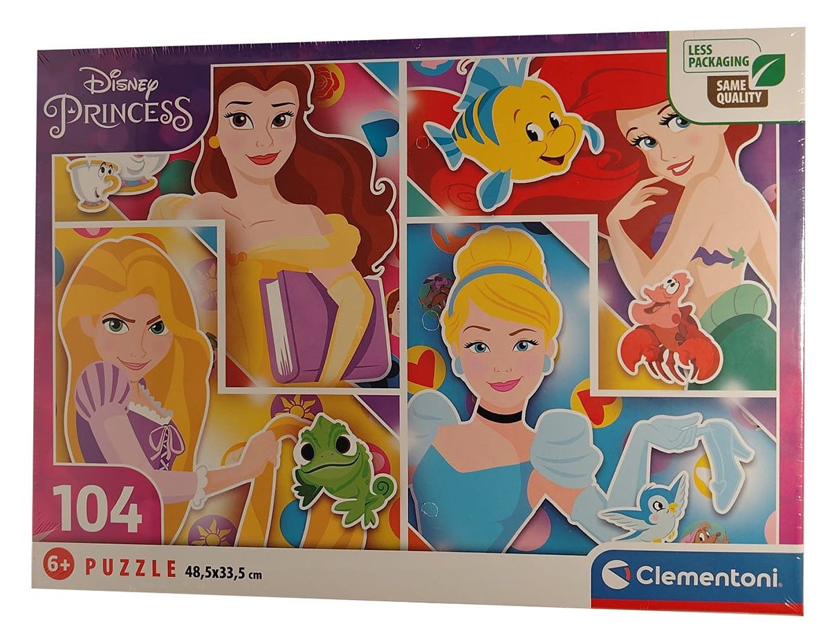Clementoni® Puzzle Clementoni 27186 Disney Princess Puzzle-Set, 104 Teile mit Cinderella, 104 Puzzleteile