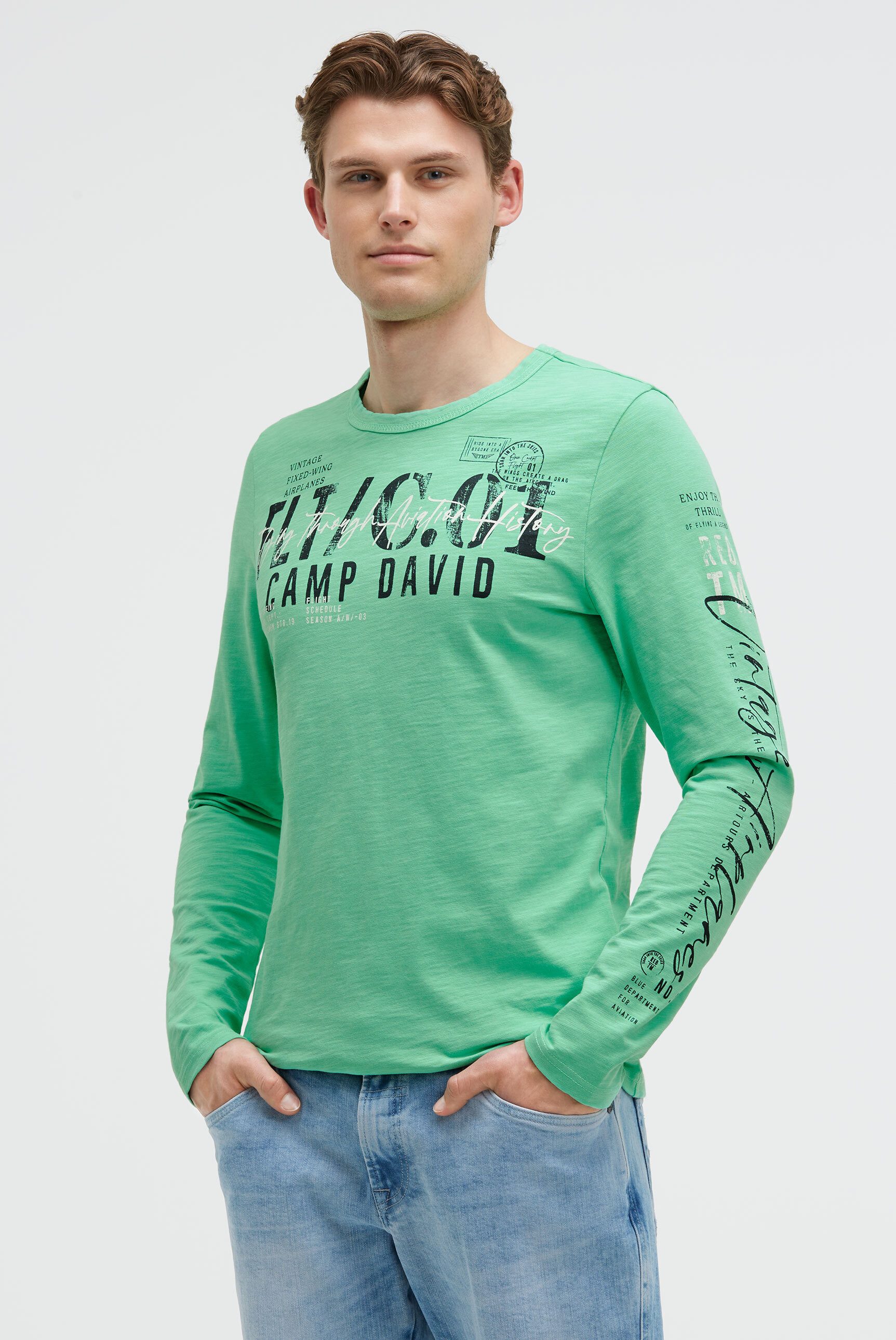 CAMP DAVID Langarmshirt aus Baumwolle