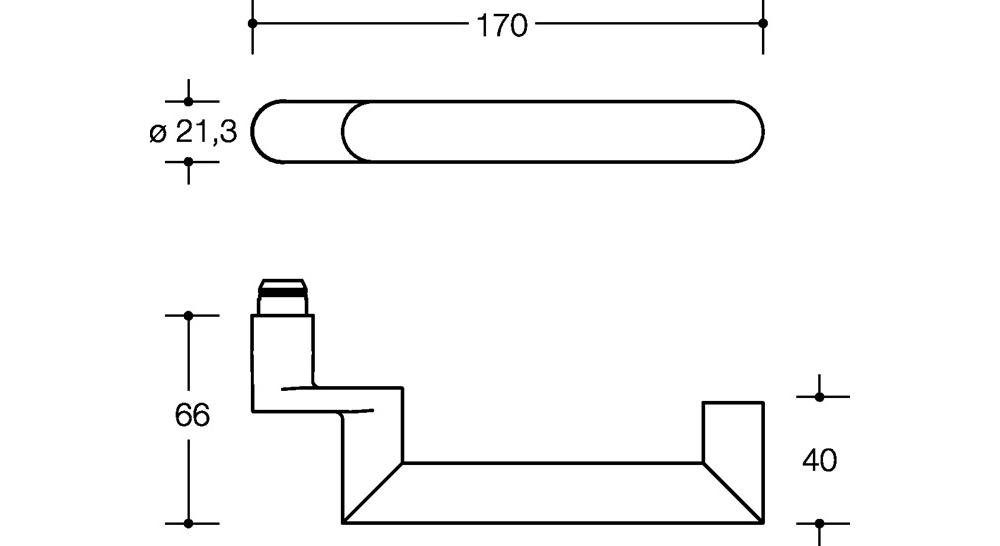 Türbeschlag 38,1 für Polyamid Profiltürgarnitur PZ - HEWI mm Türstärke 48,0 90m 162PBR03.643