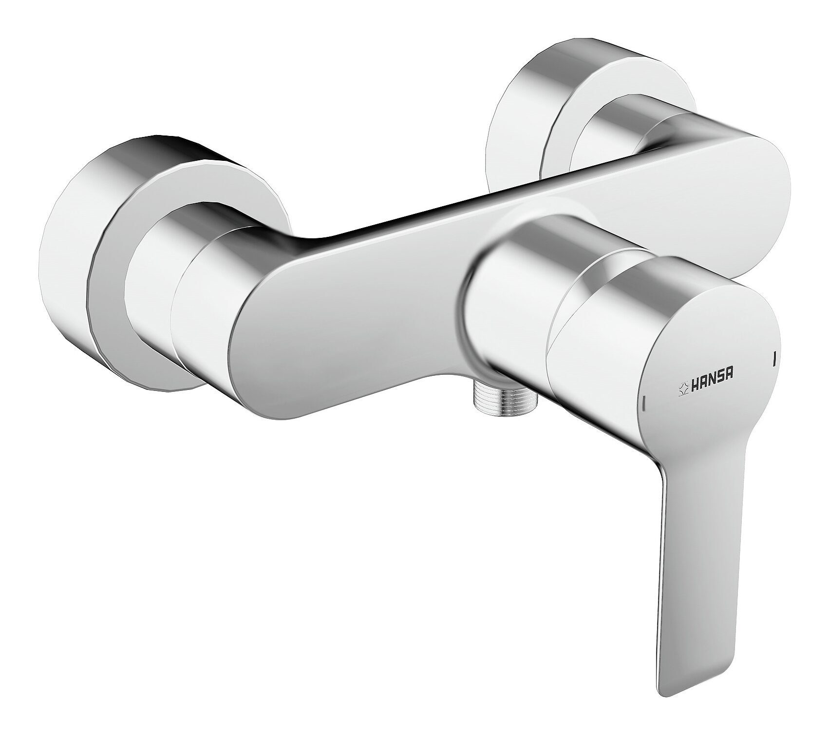 HANSA Duscharmatur Hansaligna Einhand-Brause-Batterie (G1/2) für Wandaufbau Ausladung 129 mm