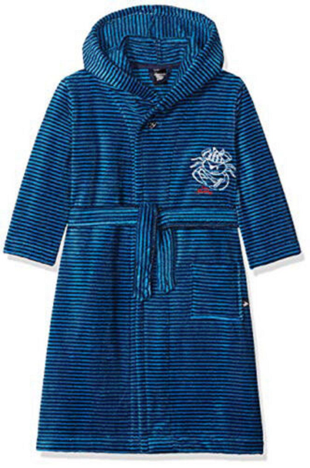 Schiesser Kinderbademantel Jungen Bademantel Krabbe Velouroptik