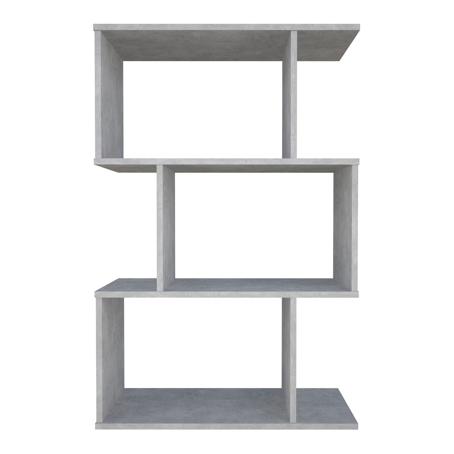 Polini Home Raumteilerregal Polini Smart Standregal Bücherregal in S-Form 3 Fach 106,9 x 69,8 x, Spanplatte grau | Weiß
