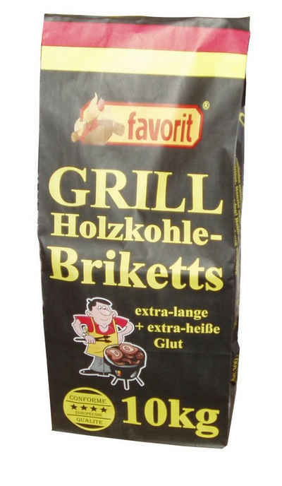 favorit Holzbriketts Favorit Grillbriketts, Holzkohle mit langer Brenndauer, Inhalt 10 kg