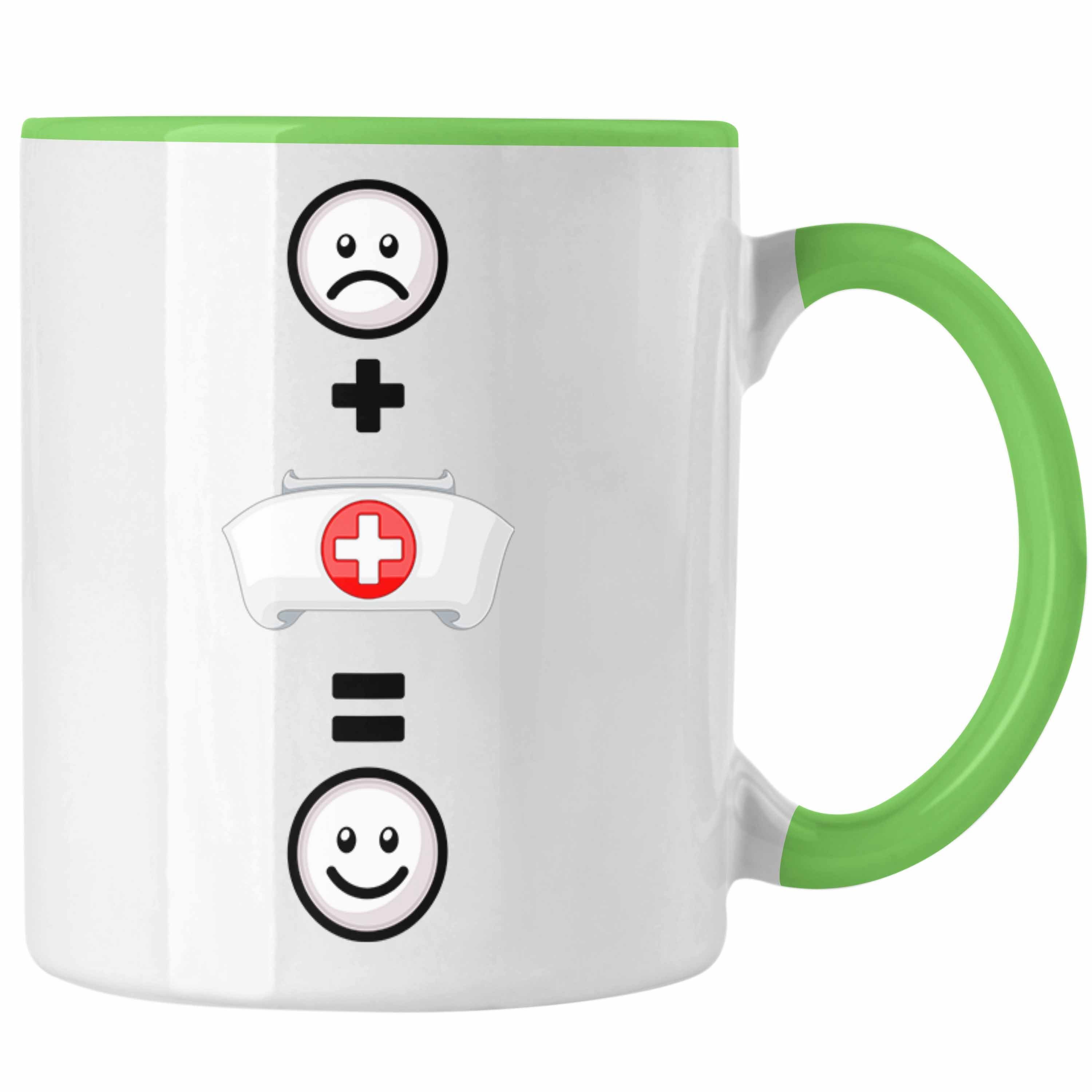 Trendation Tasse Krankenschwester Tasse Geschenk für Krankenschwestern Lustige Geschenk Grün