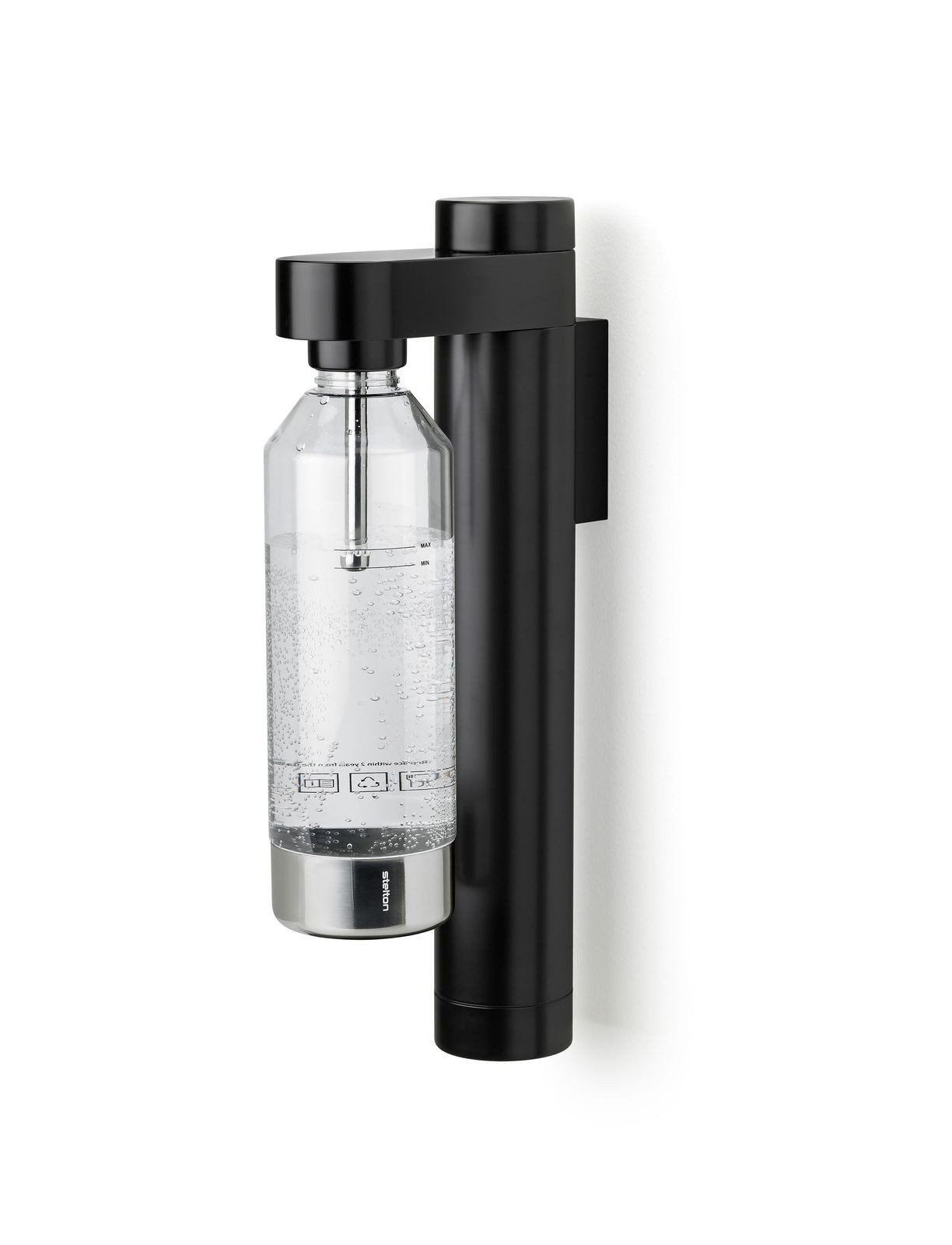 Stelton Wassersprudler Wassersprudler BRUS mit Wandhalterung black, stelton Wassersprudler BRUS mit Wandhalterung black