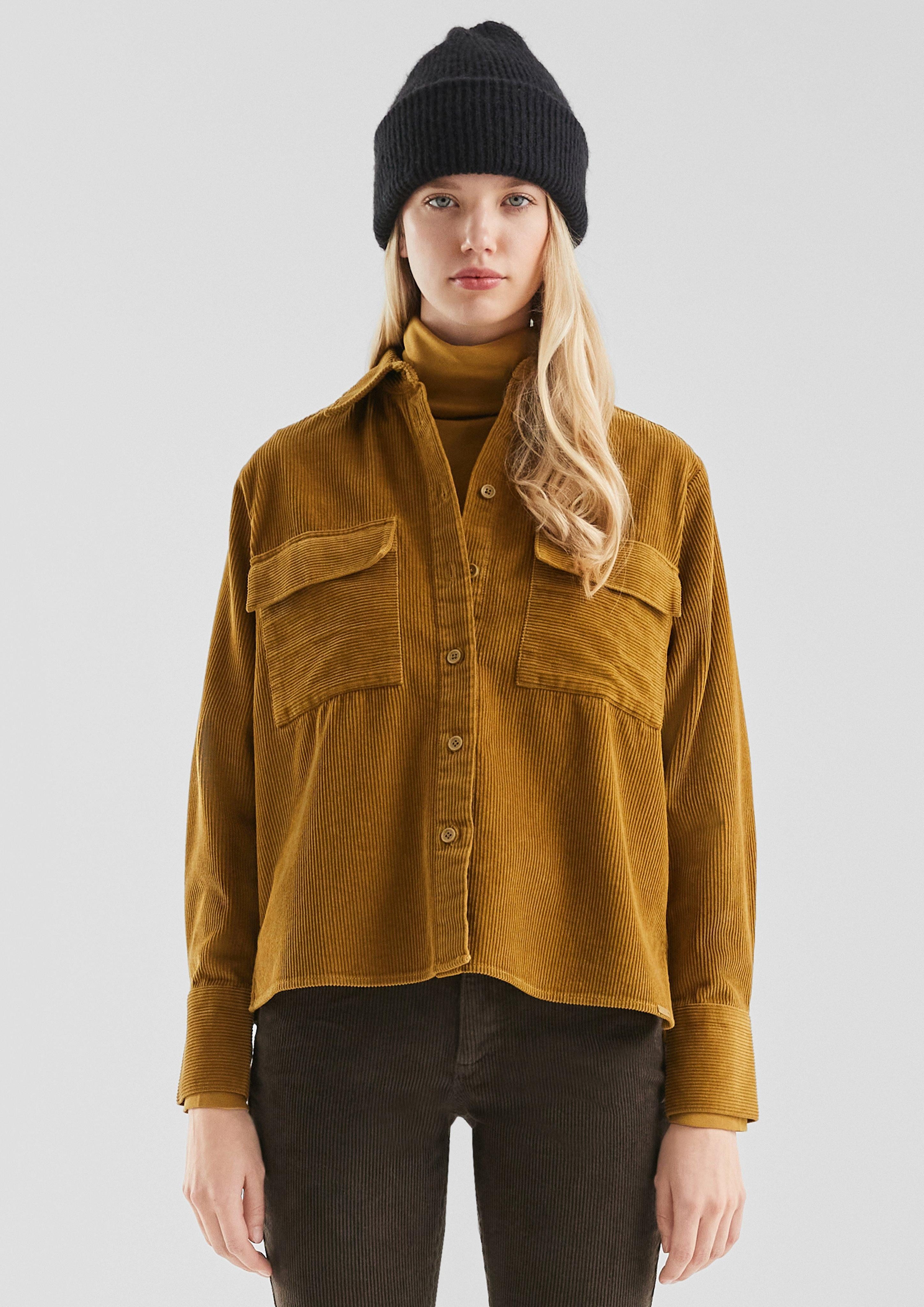 QS Langarmbluse Cord-Overshirt mit Brusttaschen günstig online kaufen