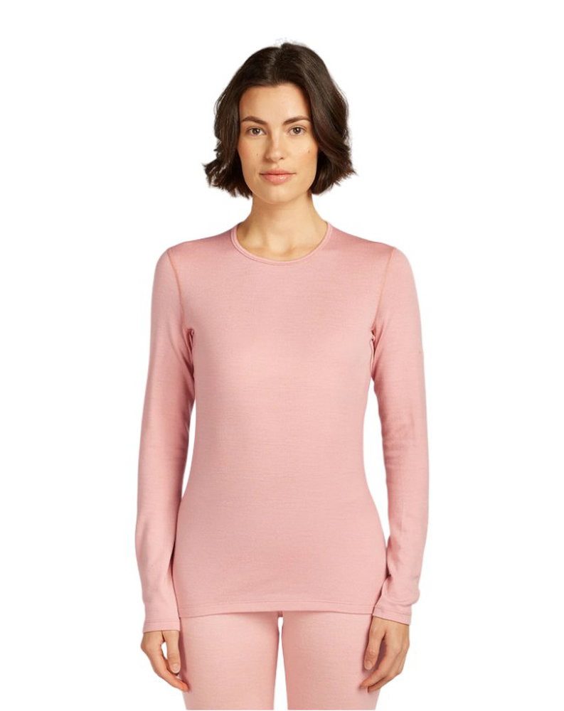 Icebreaker Langarmshirt Unterwäsche 260 Tech Crewe - Merinowolle, enganliegend - blushrosa