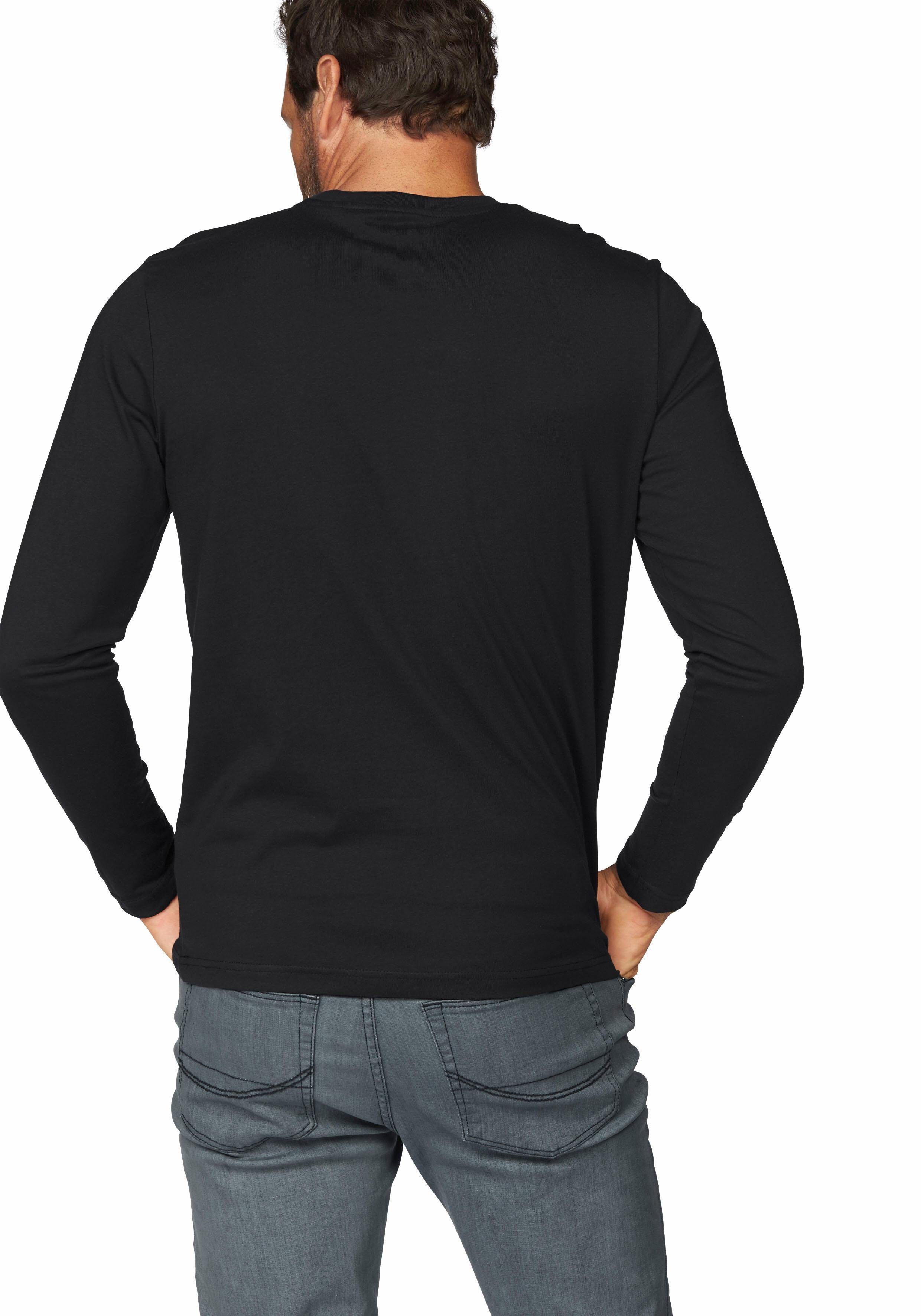 Man's World Langarmshirt neue Farbe ! (3er-Pack) Langarm, unifarben, aus Baumwolle, im 3er-Pack