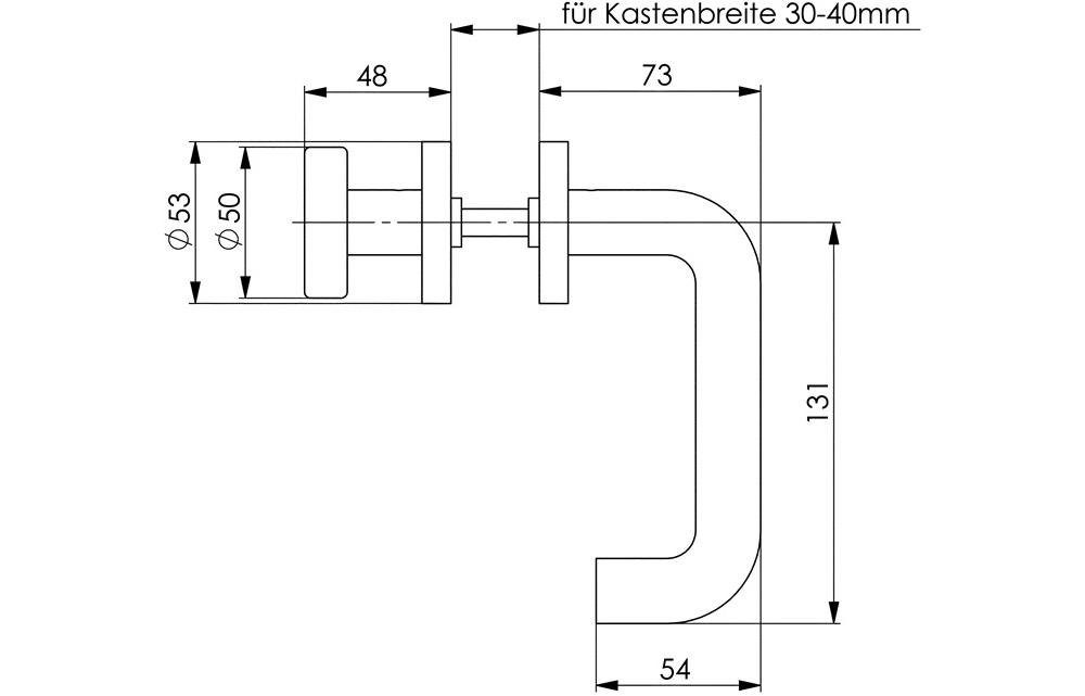 AMF Türbeschlag Wechselgarnitur Edelstahl ohne DIN ohne Zylinderrosette links/rechts D/K