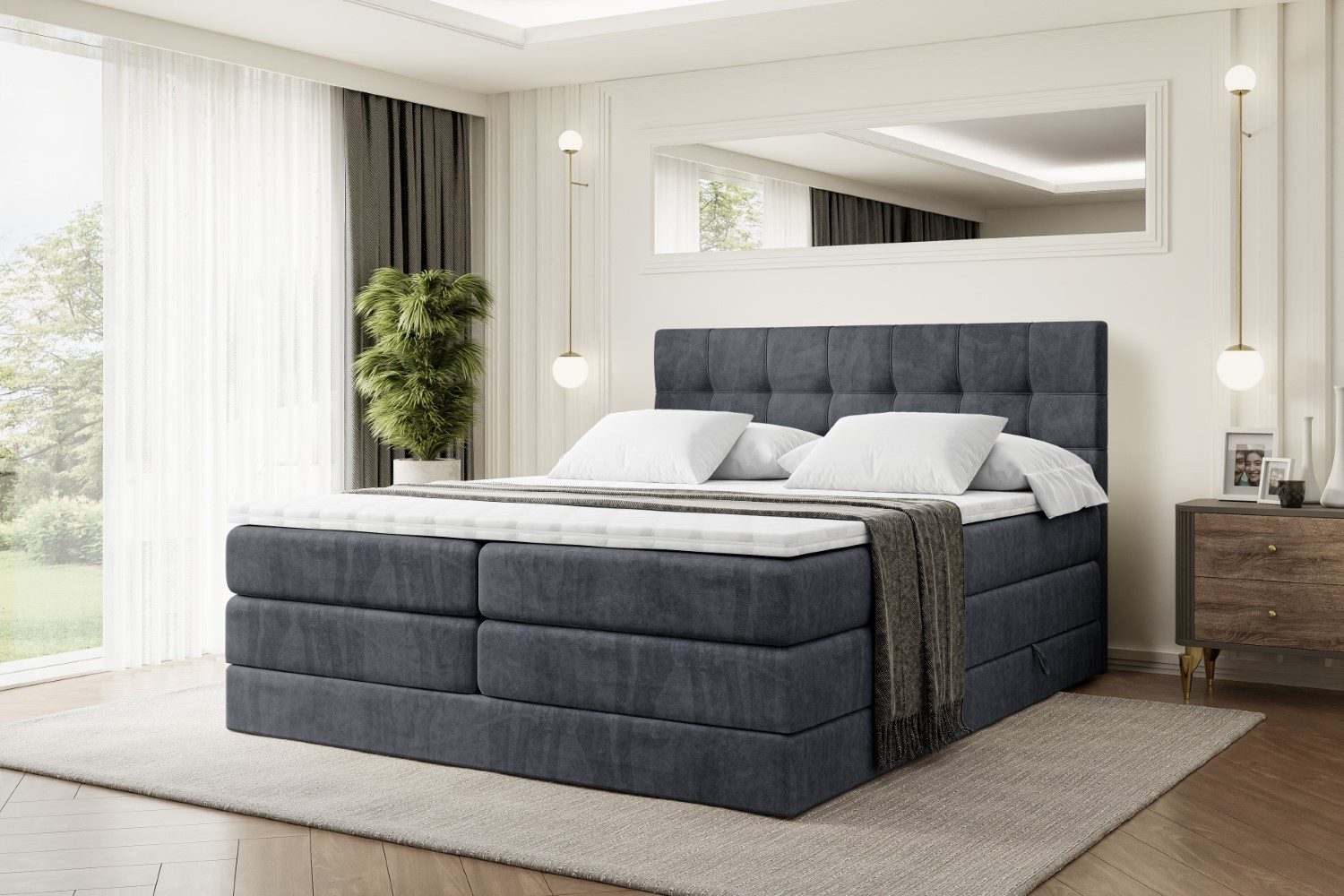 ALTDECOR Boxspringbett BERO KING (Multipocket-Matratze H4 günstig online kaufen