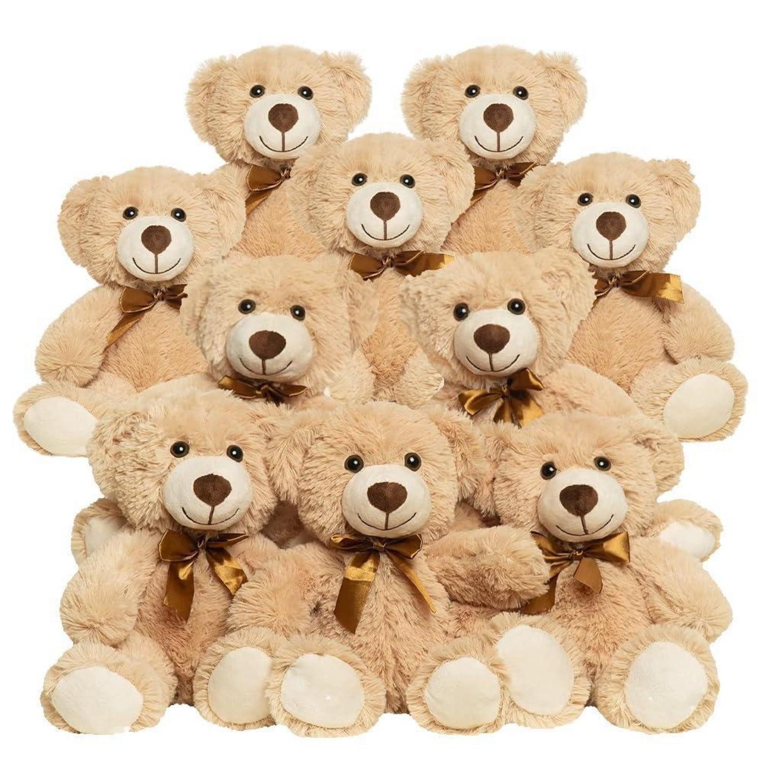 LuxusKollektion Kuscheltier Teddybär Geschenk 13.5Zoll Weihnachten Valentinstag Khaki 10 Pcs