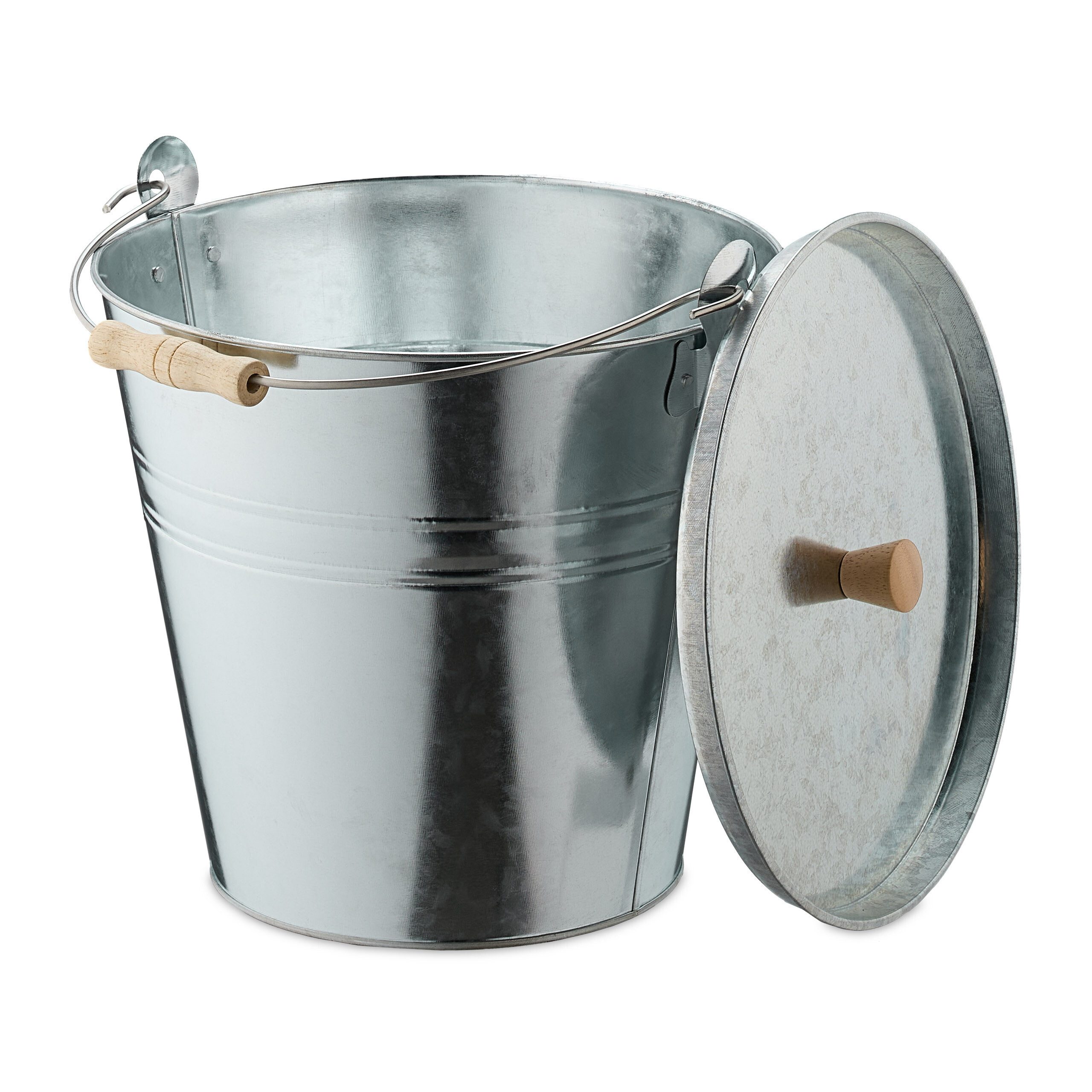 relaxdays Mülleimer Ascheeimer mit Deckel 12,5 Liter