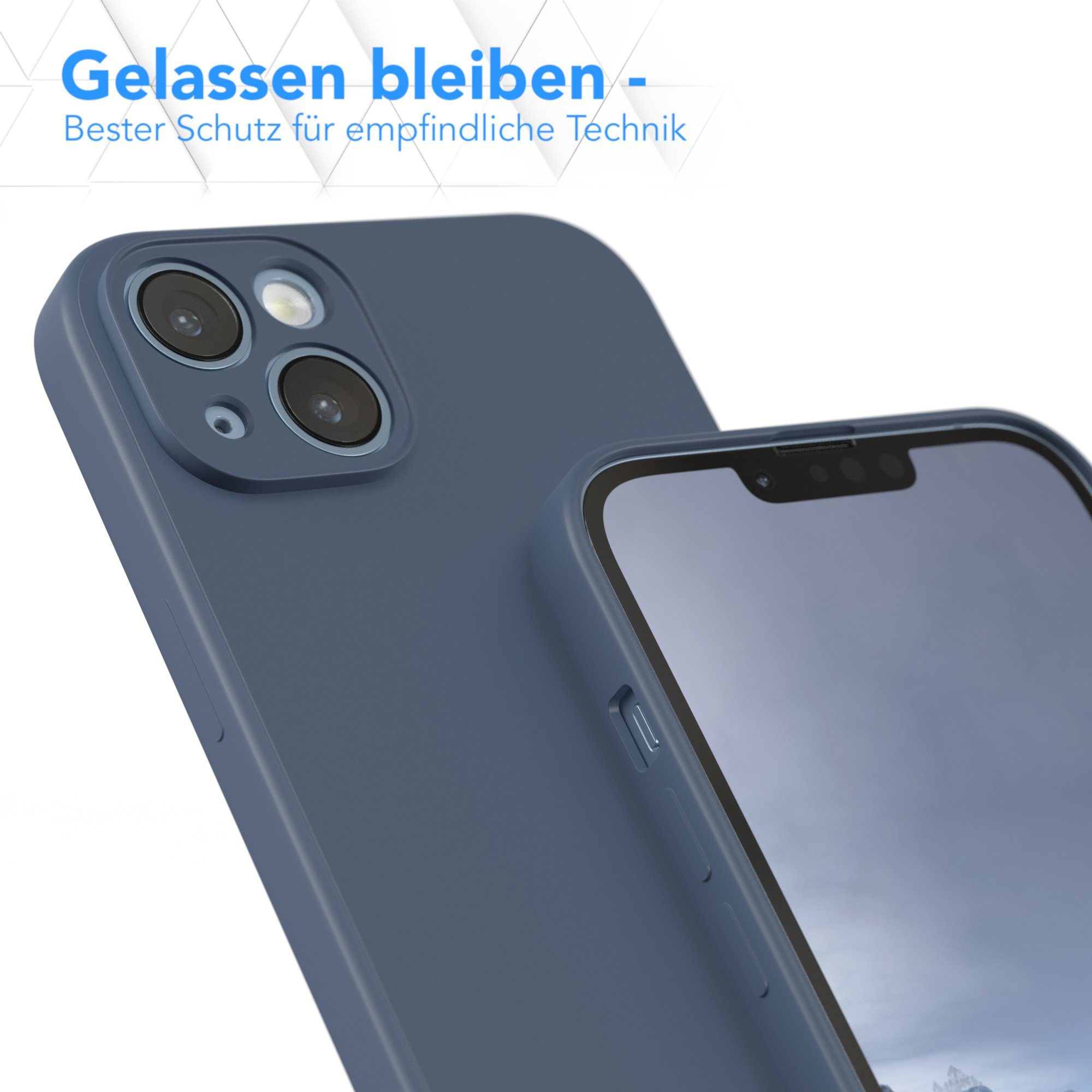 EAZY CASE Handyhülle für Apple iPhone 14 Plus Hülle Silikon 6,7 Zoll, Handy Softcase mattierte Silikonhülle Back Cover Soft Blau / Petrol – Bild 4 von 5