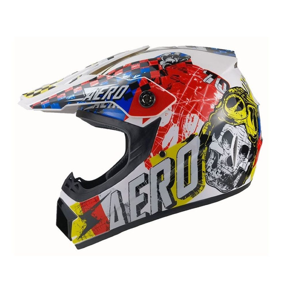 FunSport-Factory Motocrosshelm Skeleton Kinder Crosshelm Motocross Helm Kinder Motorradhelm Offroad