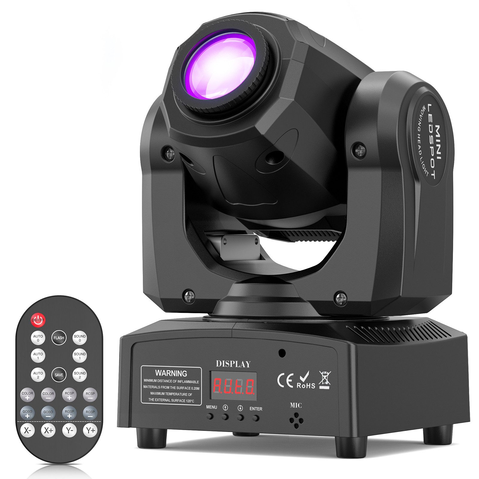 ZonQoonz Discolicht 120W Gobo Moving Head Licht, Fernbedienung & DMX für Disco DJ Party