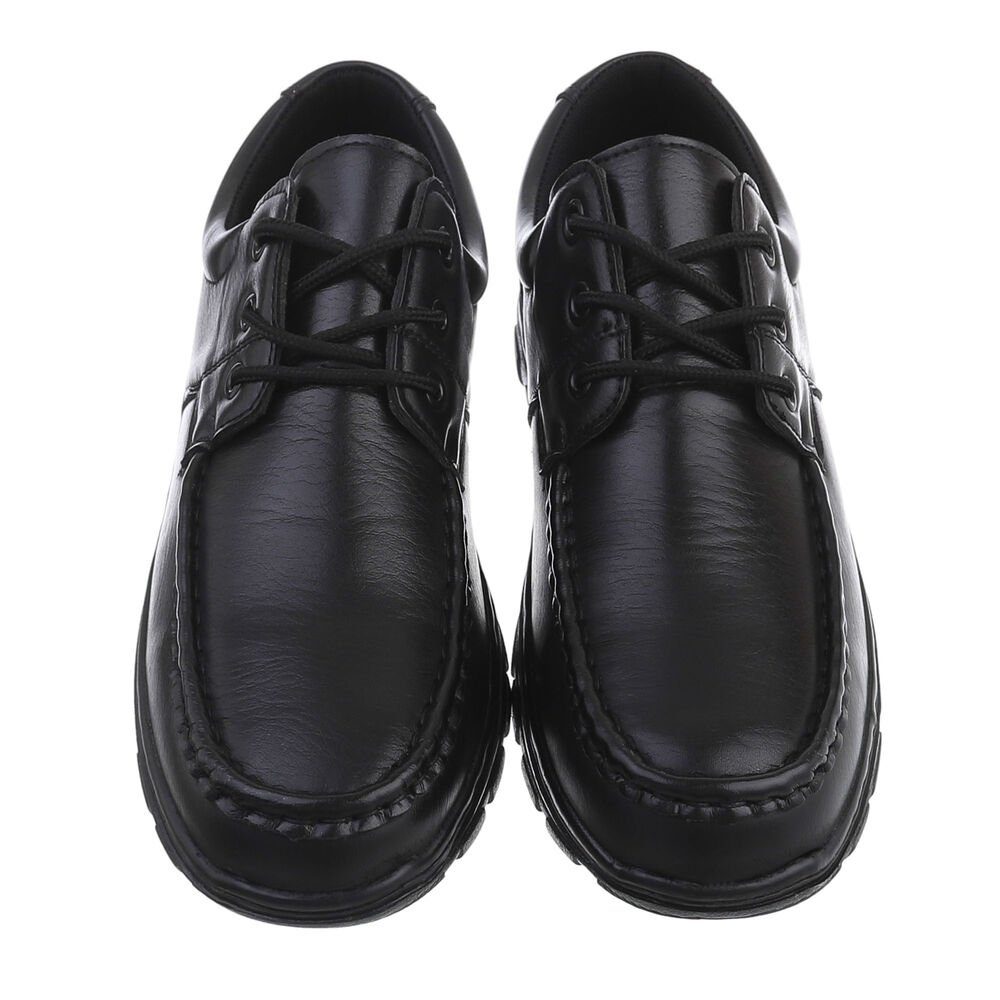 Coolwalk Herren Schnürschuhe Elegant Schnürschuh Flach Schnürer in Schwarz
