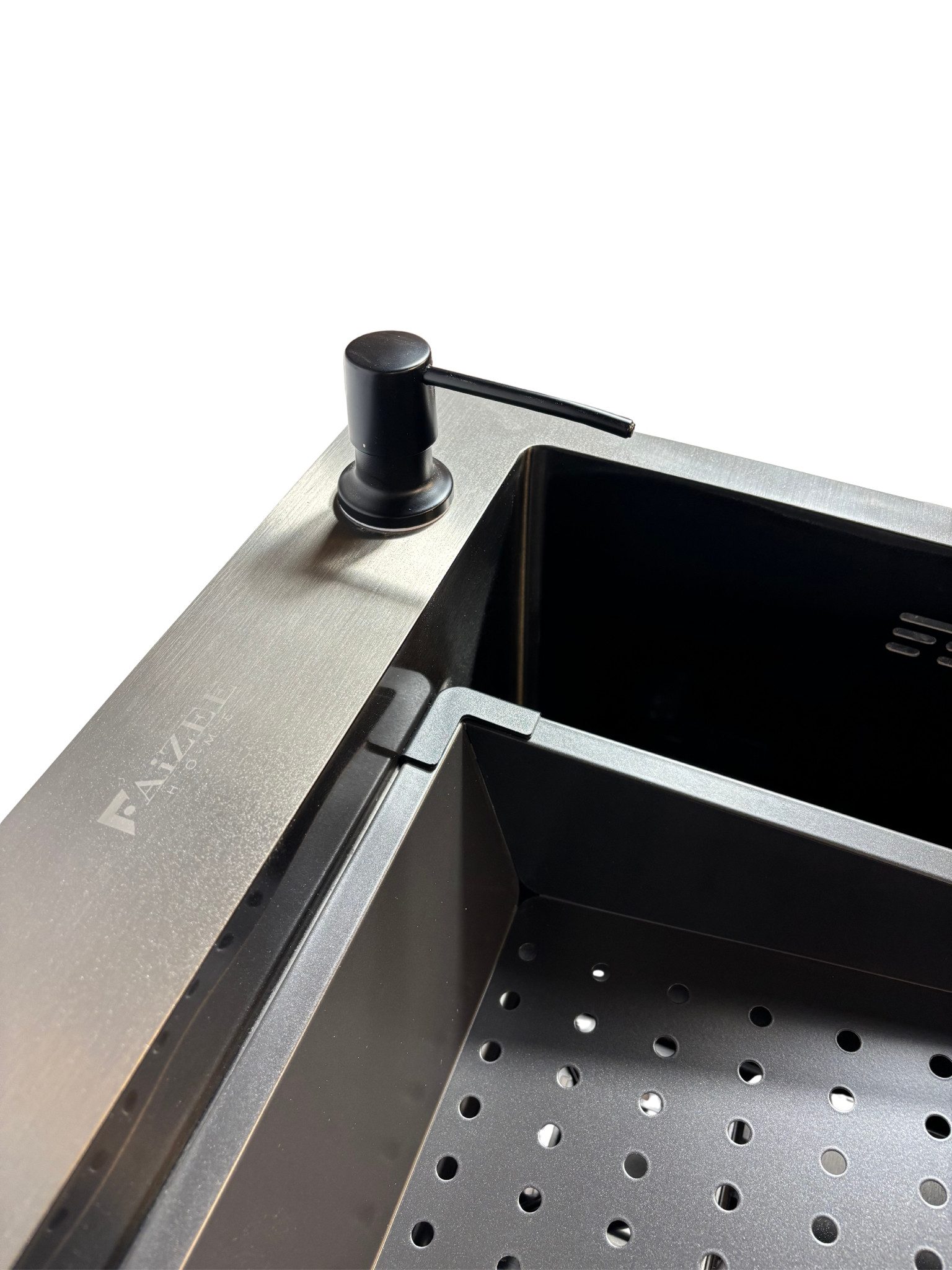 Faizee Home Edelstahlspüle Quantum Edelstahlspüle 75x45 cm – Küchenspüle mit Zubehör