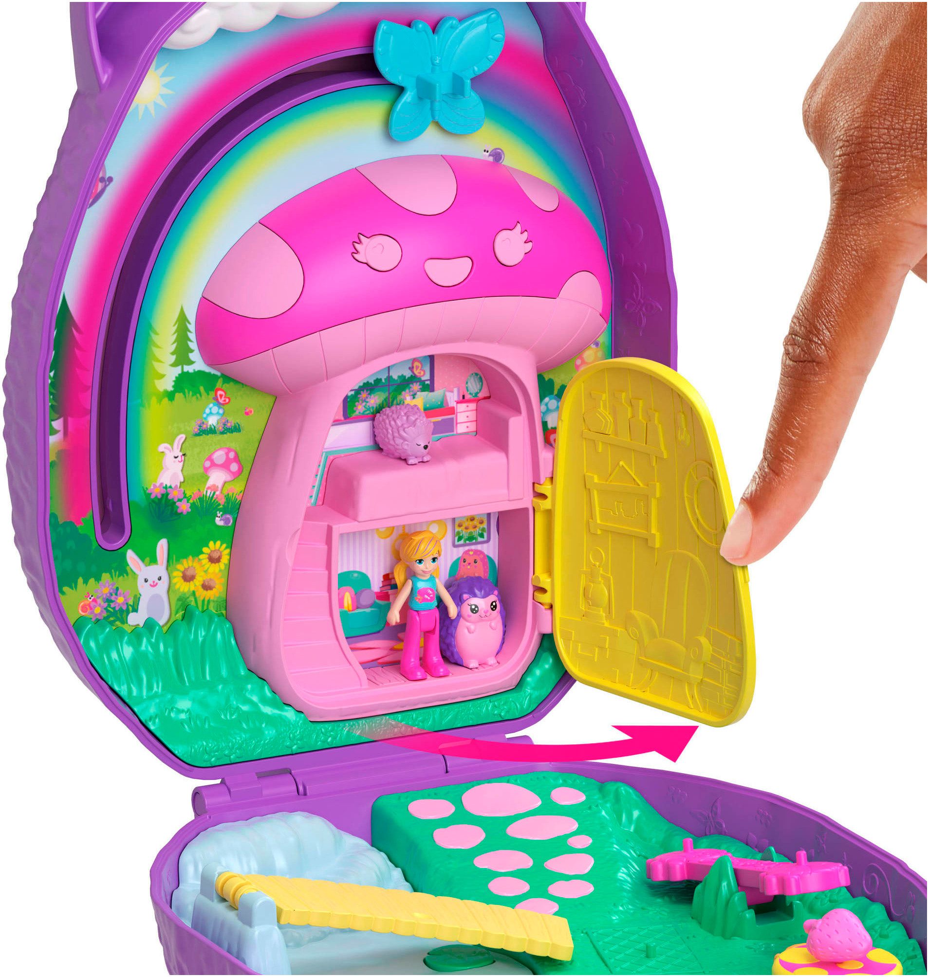 Polly Pocket Spielwelt Igel-Mama & Baby Schatulle