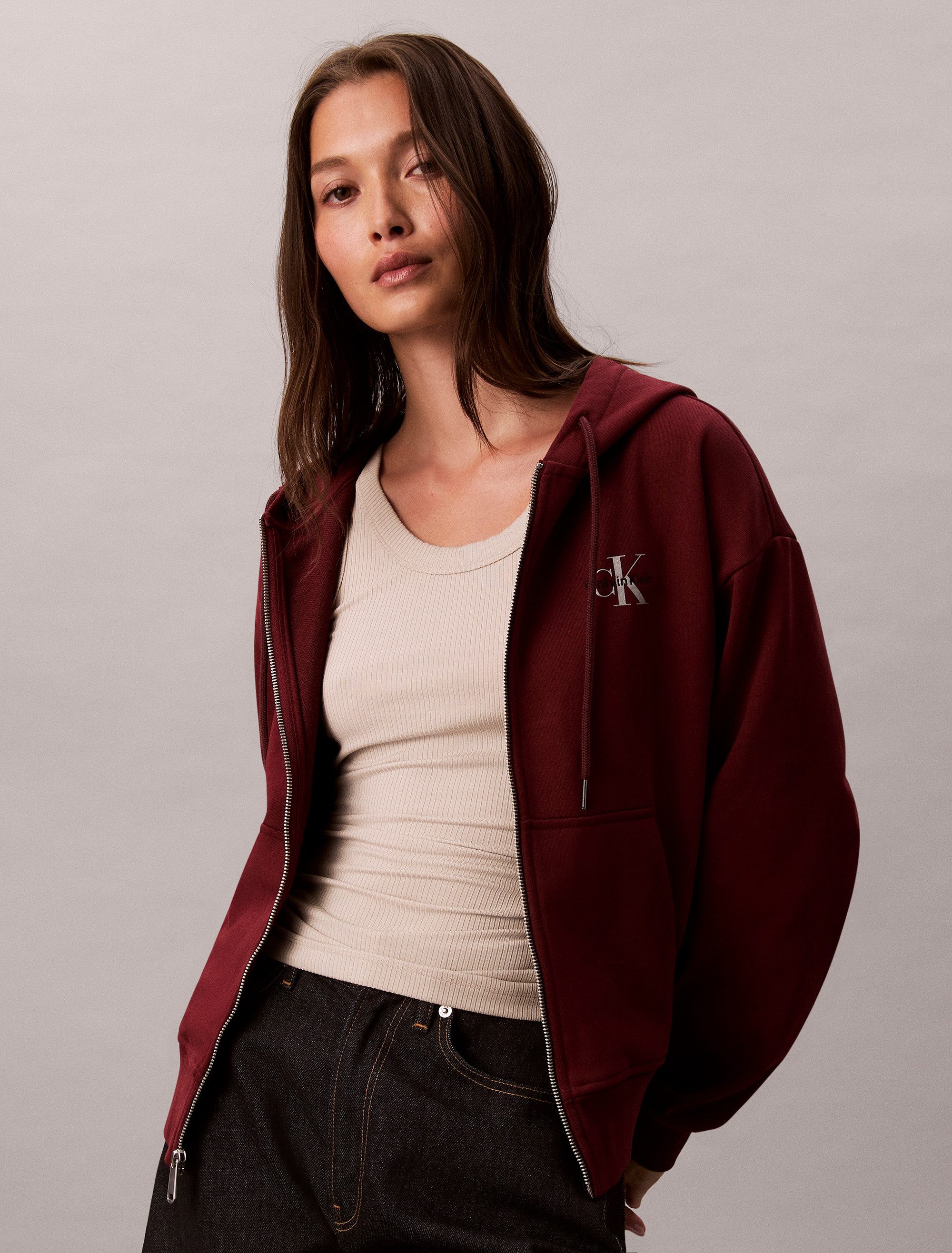 Calvin Klein Jeans Sweatjacke Mit Rundhalsausschnitt günstig online kaufen