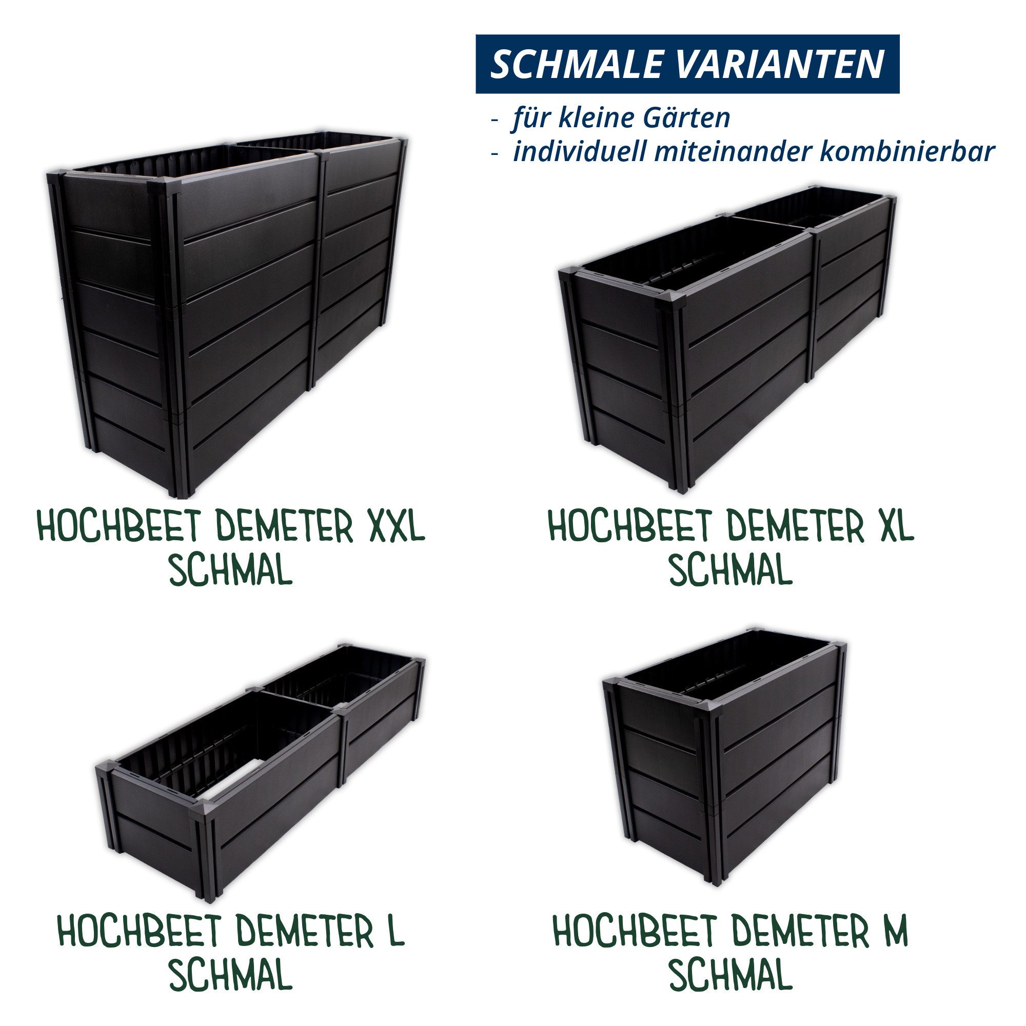 KHW Hochbeet Demeter XXL schmal (Spar-Set), platzsparende Bauweise, erweiterbar, BxTxH: 158x44x92 cm