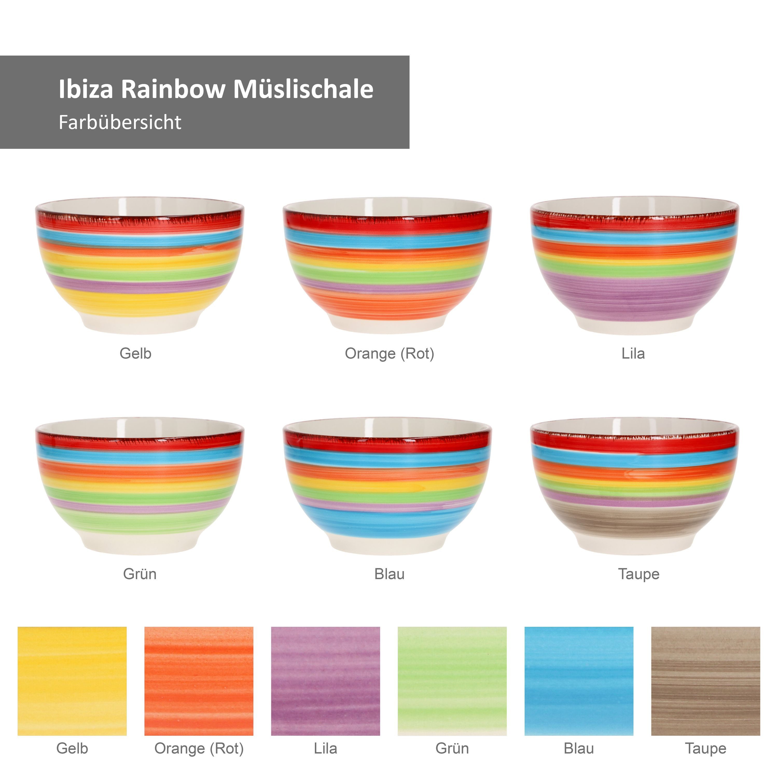 MamboCat Müslischale 6er Set Müslischale Ibiza Rainbow Summer - 24326524, Steingut
