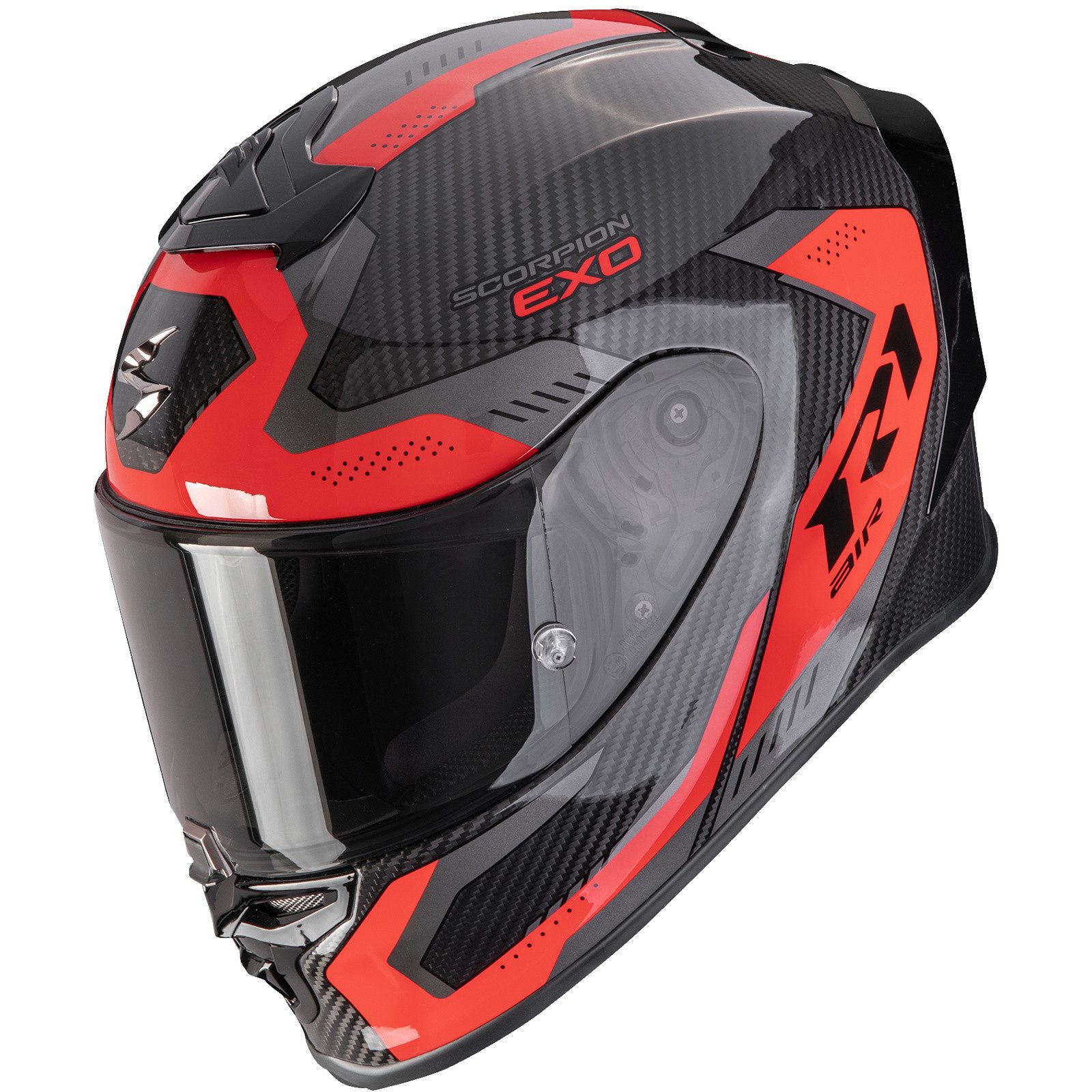 Scorpion Exo Motorradhelm Scorpion Exo-R1 Evo Carbon Air Propel Integralhelm Schwarz / Rot M (1er Set), integralhelm motorrad