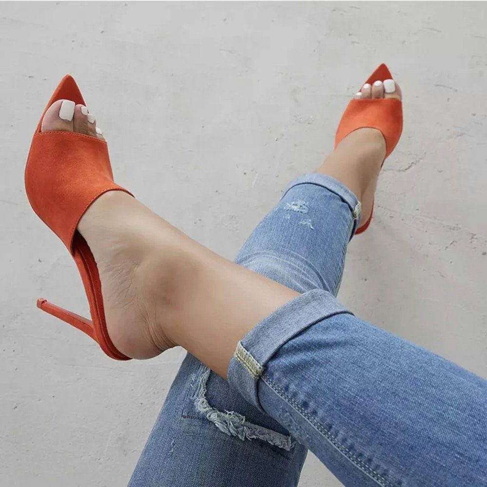 High-Heel-Pantolette orange Quinn SIBE