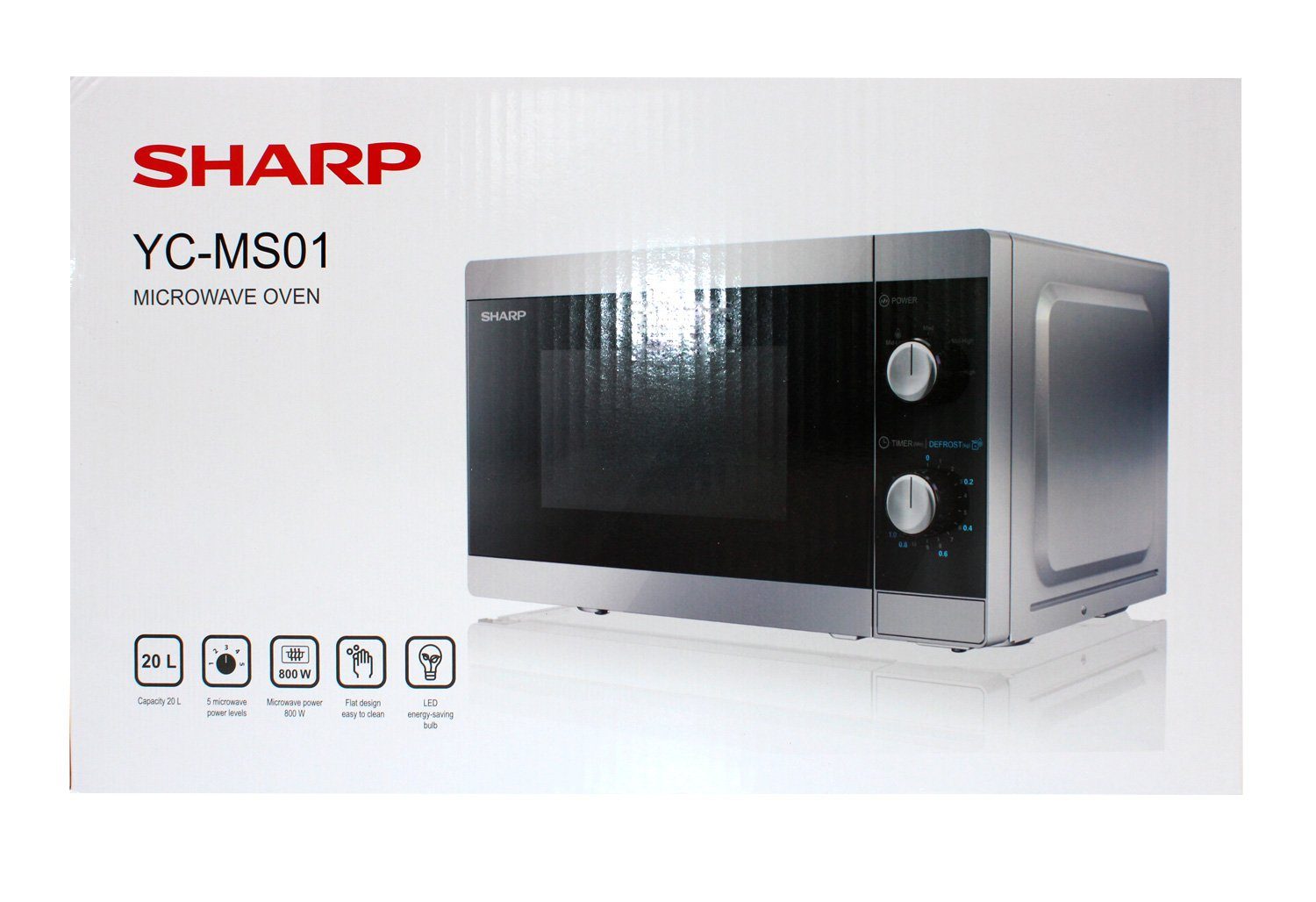 Mikrowellenleistung Sharp Watt 800 20 YC-MS01E-S, l, Mikrowelle