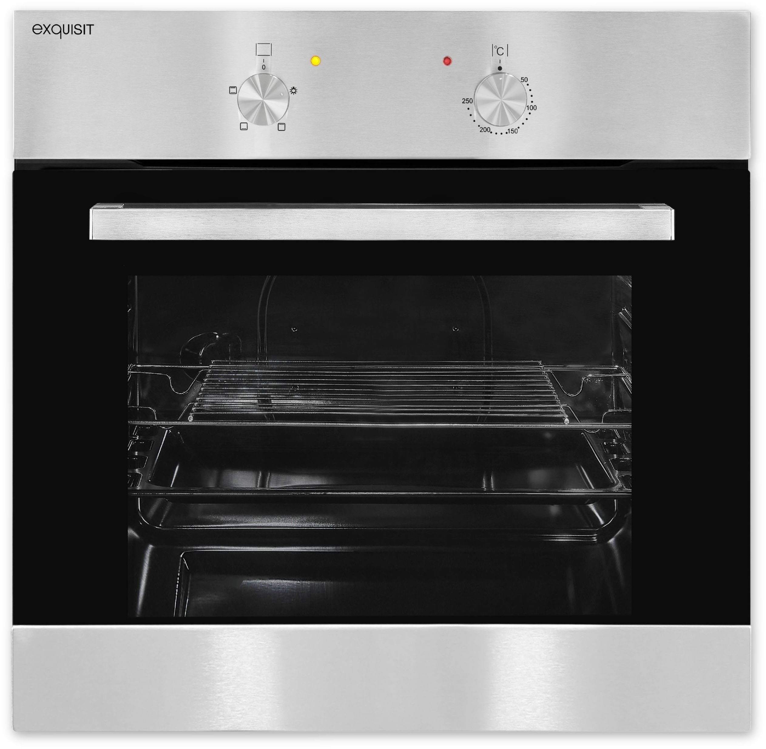 exquisit Backofen EBE 555-1.1, Klassisch, einfach kochen&backen mit allem drin:Grill,Licht,Backblech!