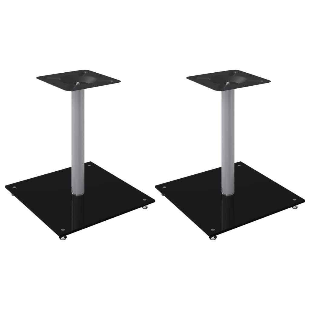 vidaXL Lautsprecherständer Lautsprecher-Ständer 2 Stk. Schwarz & Silbern Hartglas 1 Säule