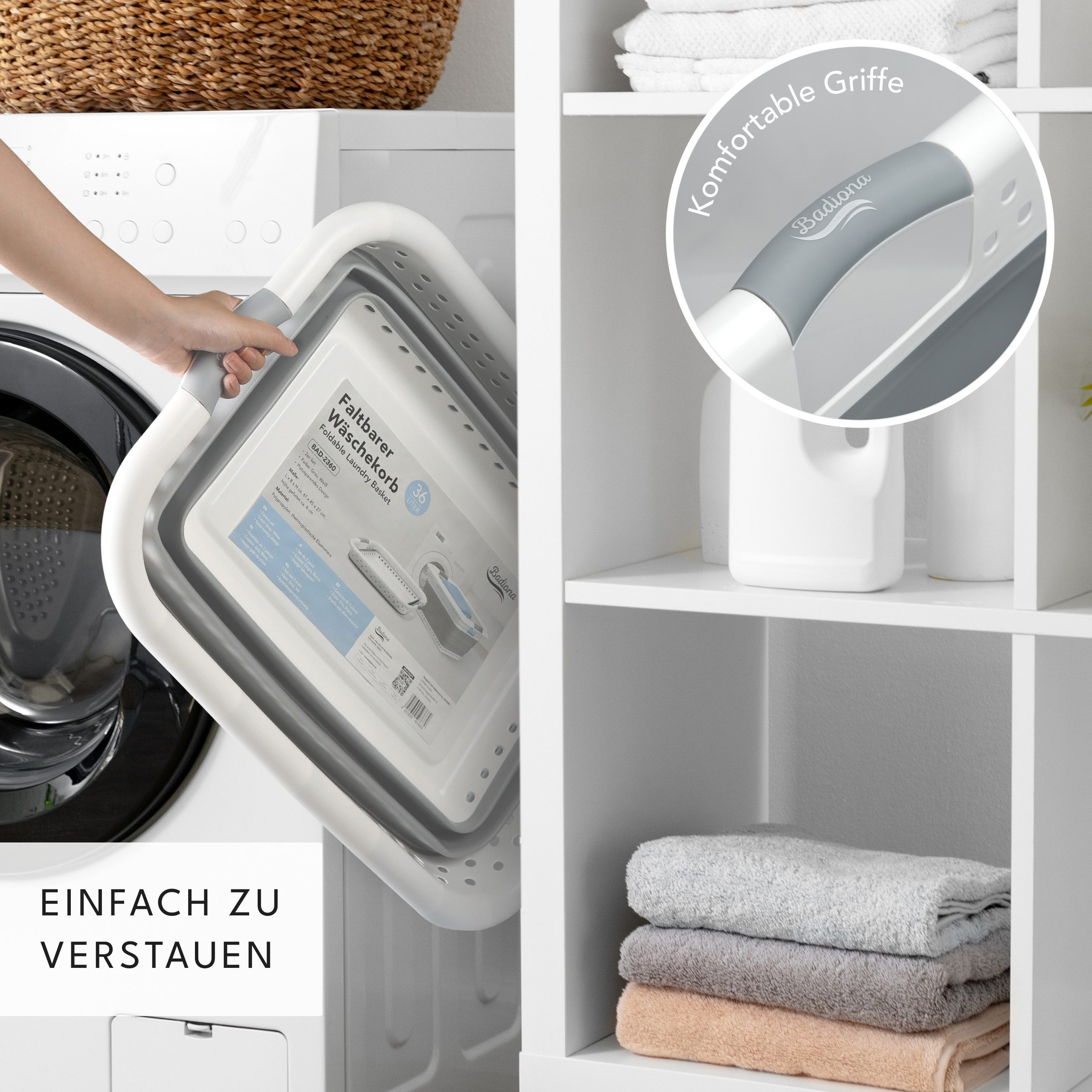 BADIONA Wäschekorb faltbare Wäschekörbe, Sammelkorb für günstig online kaufen