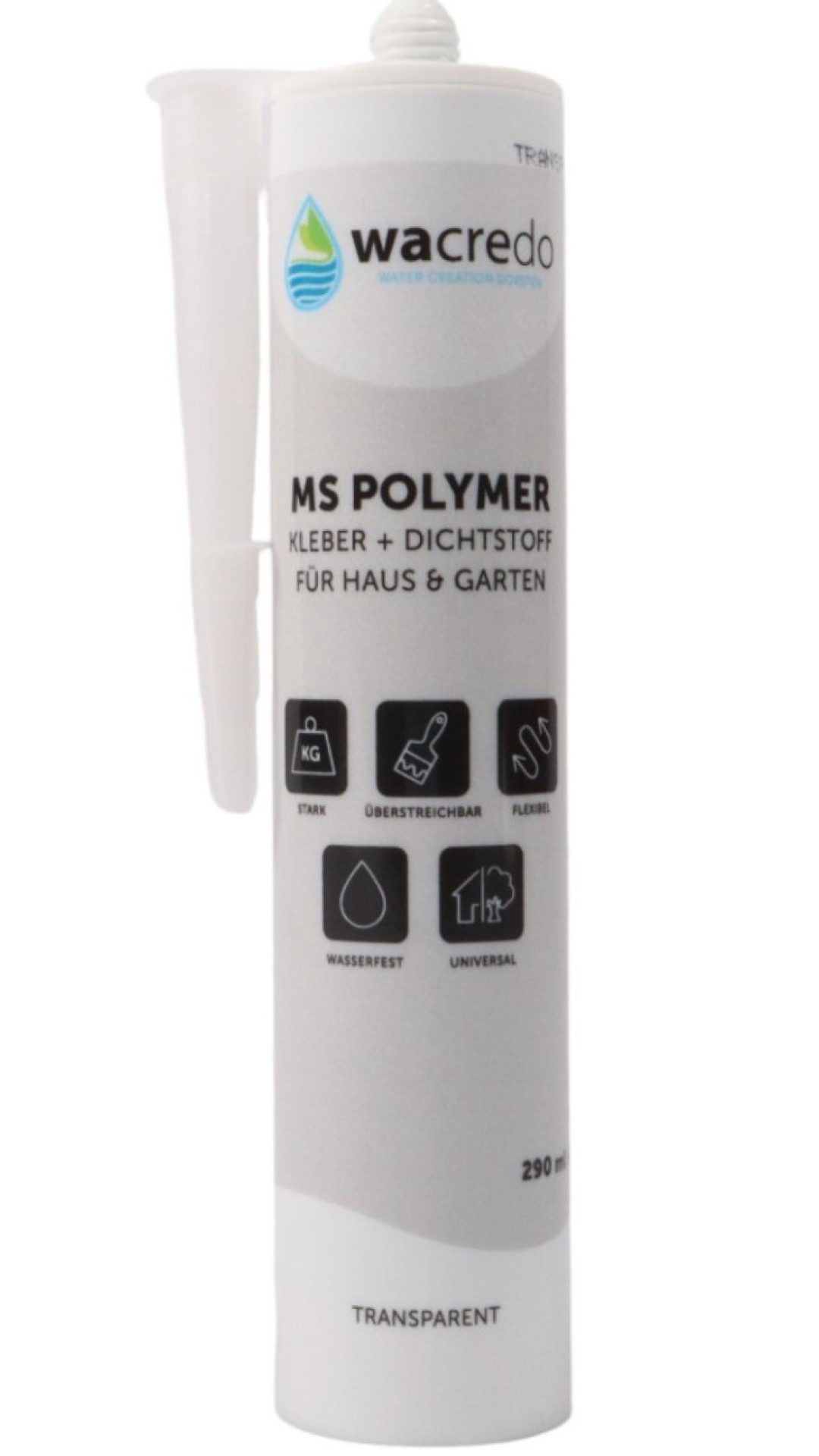 Wacredo Montagekleber MS Polymer Kleb- und Dichtstoff transparent, Spezialkleber