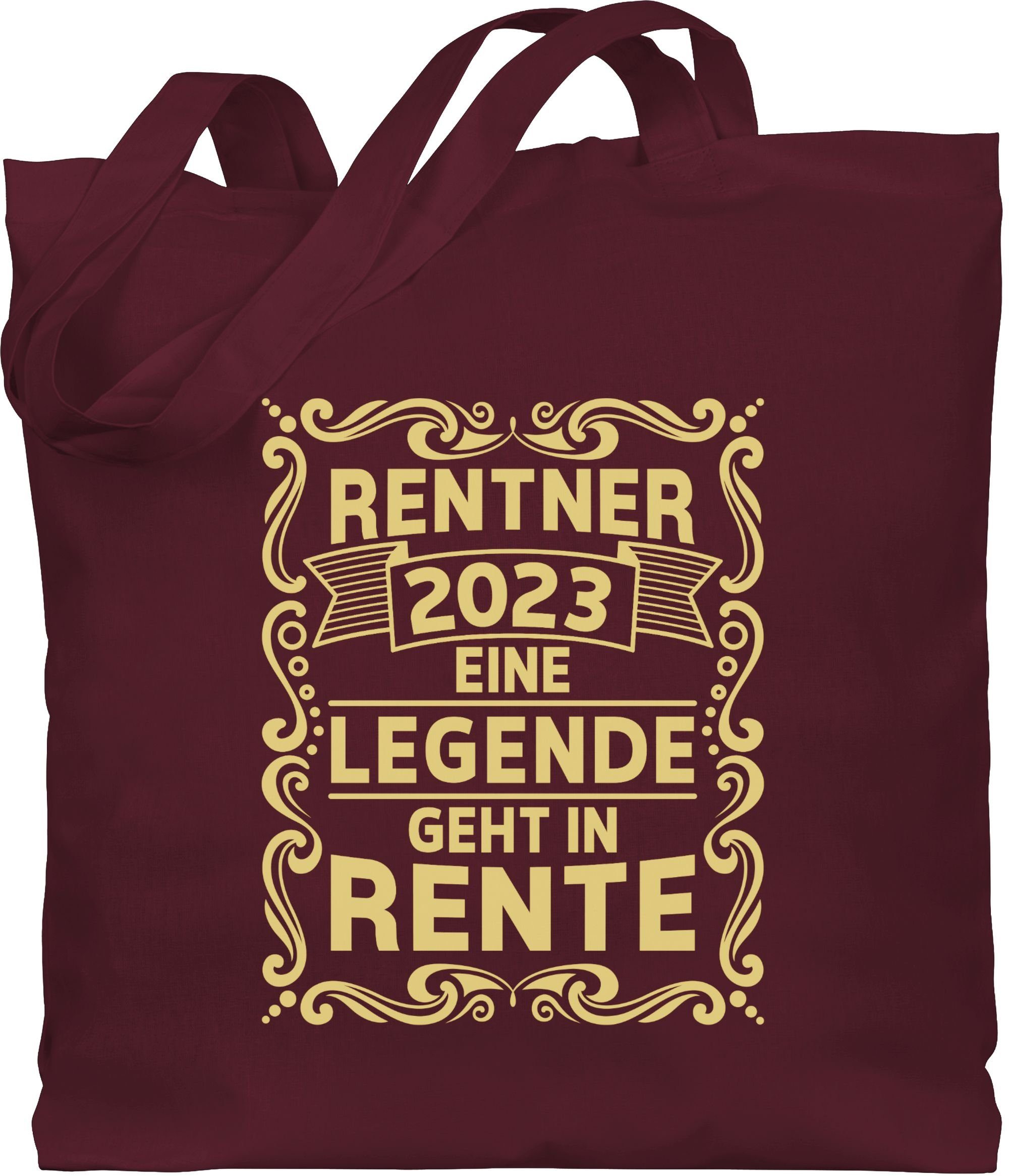 Shirtracer Umhängetasche Rentner 2023 Eine Legende geht in Rente, Rentner Geschenk 3 Bordeauxrot