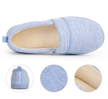 Hausschuhe Atmungsaktive leichte Schuhe Rutschfest Damenschuhe Blau Plüsch Hausschuhe