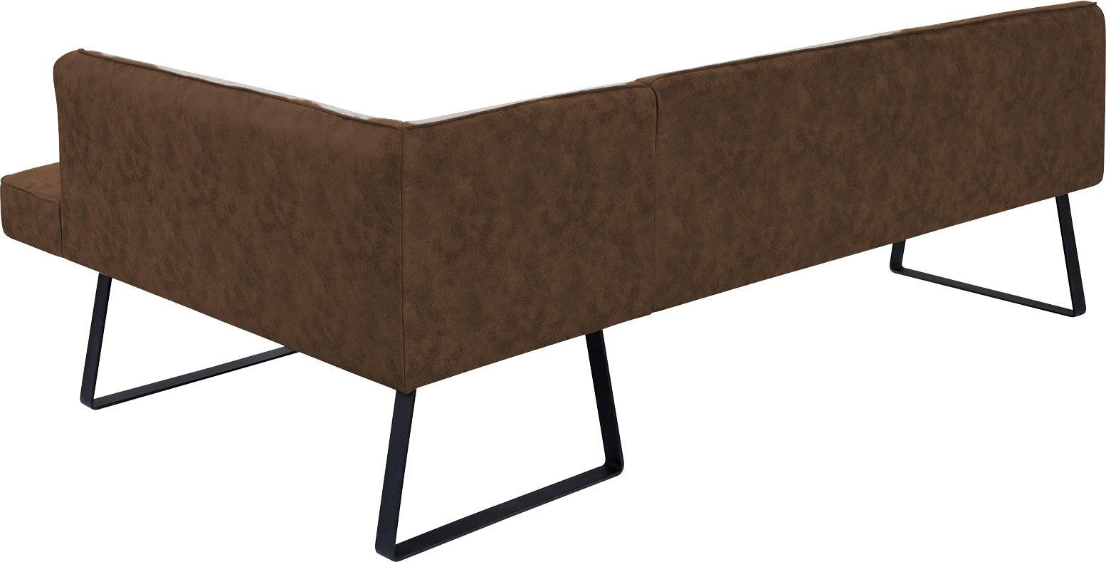 exxpo - sofa fashion mit Eckbank Bezug verschiedenen und Keder in Metallfüßen, Americano, Qualitäten