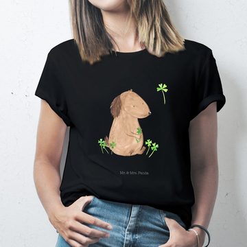 Mr. & Mrs. Panda T-Shirt Hund Kleeblatt - Schwarz - Geschenk, Geburstag, T-Shirt, Lustiges T-S (1-tlg)