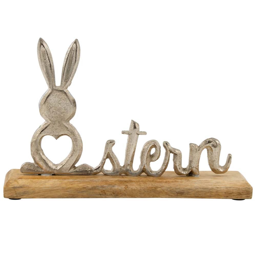 Deko-Schriftzug "Ostern" Dekoaufsteller aus Metall mit Hasenfigur