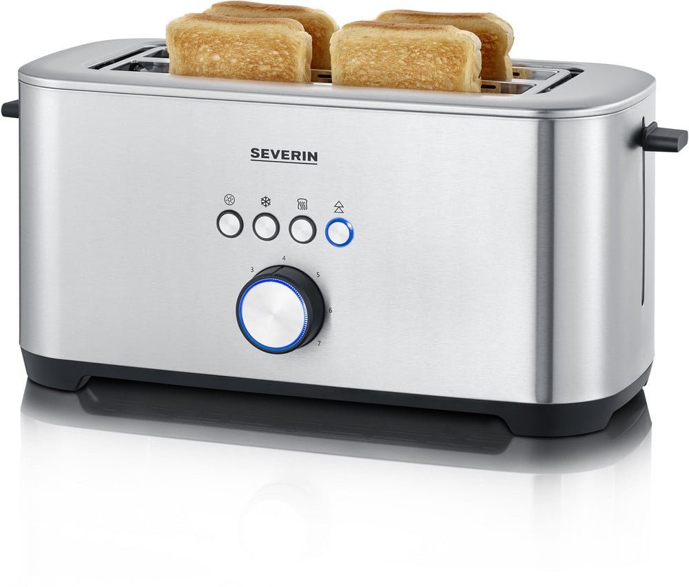 Severin Toaster AT 2621, Edelstahl 1400W Scheiben 4