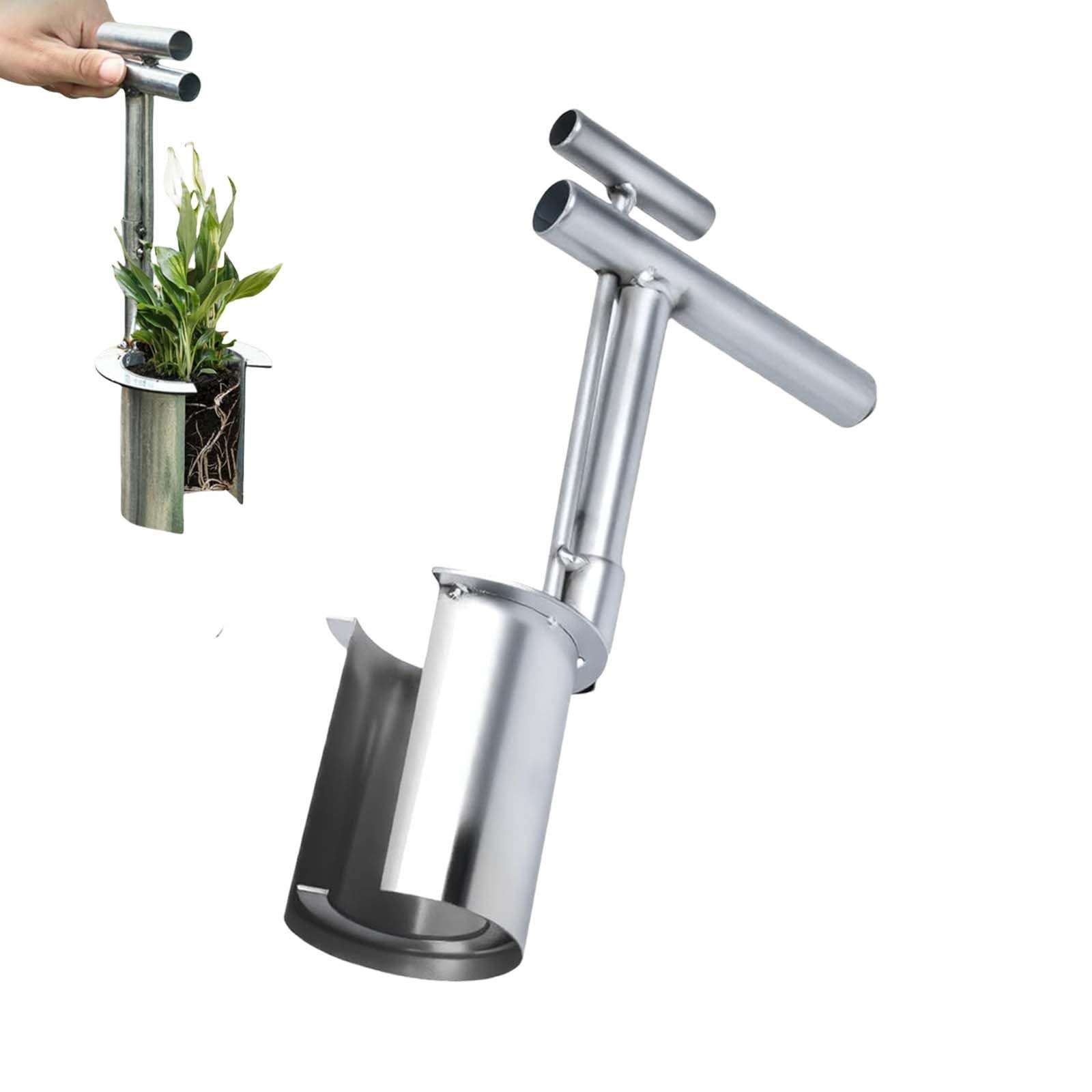 Auledio Кашпо Blumenzwiebelpflanzer, Robuster Edelstahl-Setzling-Transplanter, (1-tlg), Blumenzwiebel- und Obstbaum-Pflanzer, Edelstahl Gartenschaufel