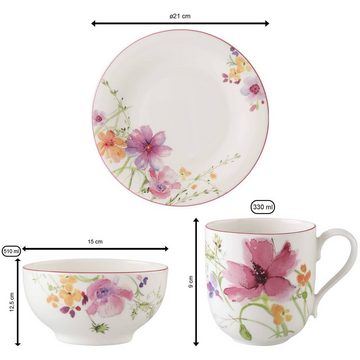 Villeroy & Boch Kombiservice Mariefleur Basic Frühstücks-Set (6-tlg), Porzellan