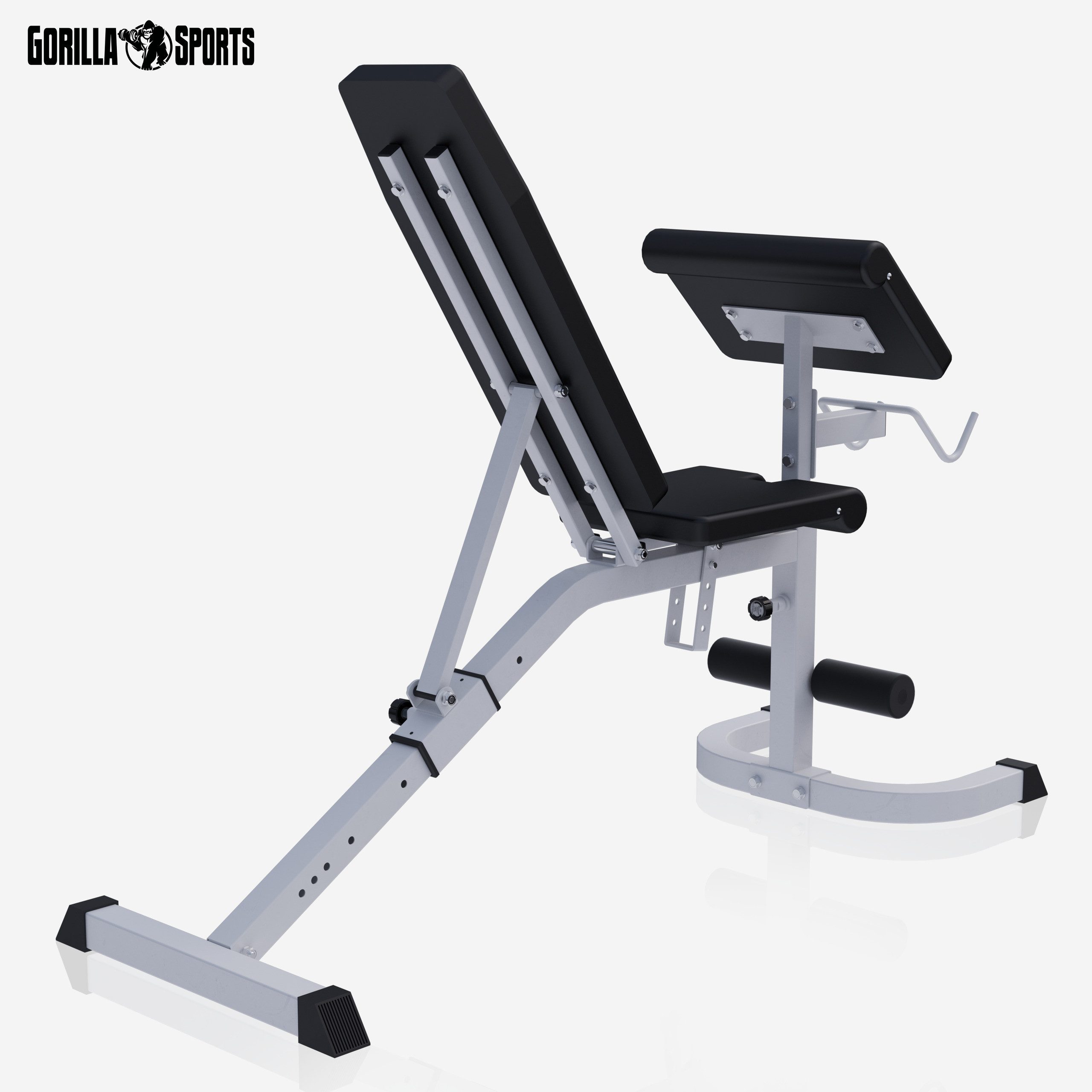 GORILLA SPORTS Hantelbank Rückenlehne und Sitz Verstellbar, 250kg - Schrägbank, Trainingsbank, (1-tlg)