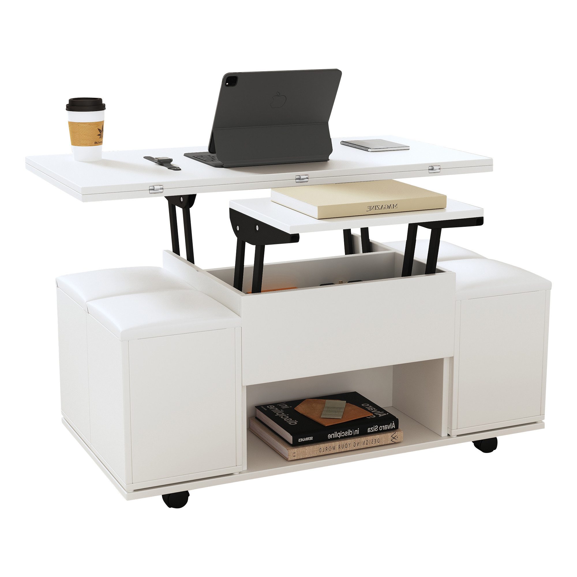Merax Couchtisch Anhebbarer Wohnzimmertisch mit faltbarer günstig online kaufen