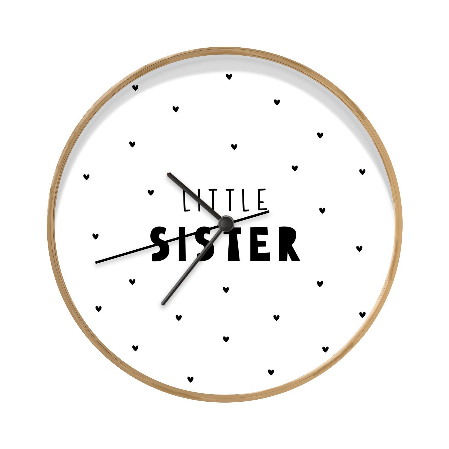 MuchoWow Wanduhr Mädchen Kleine Schwester Sprichwörter Zitate