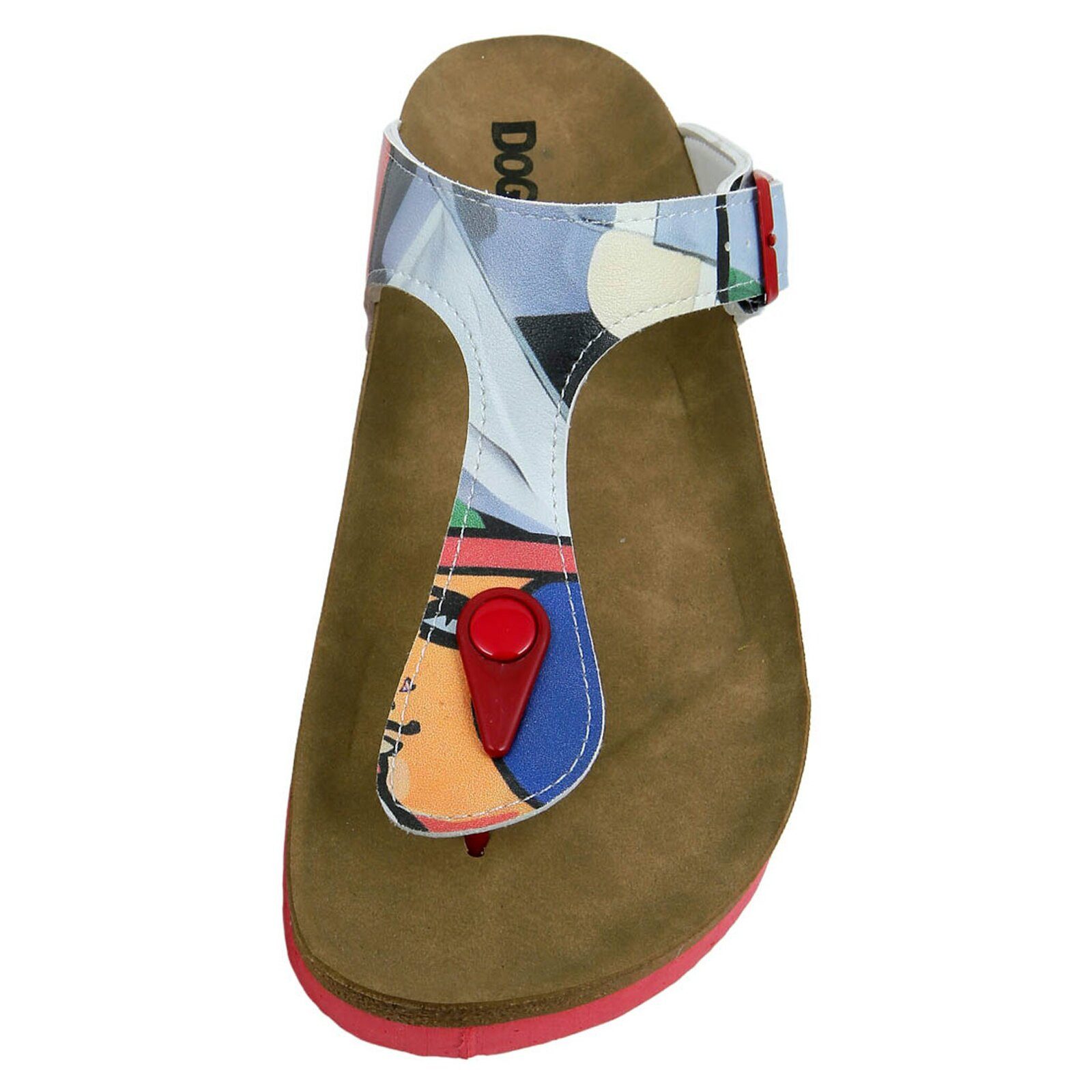 DOGO Lila Zehentrenner Cubic Faces Damen Sandalen Zehentrenner Handgefertigt